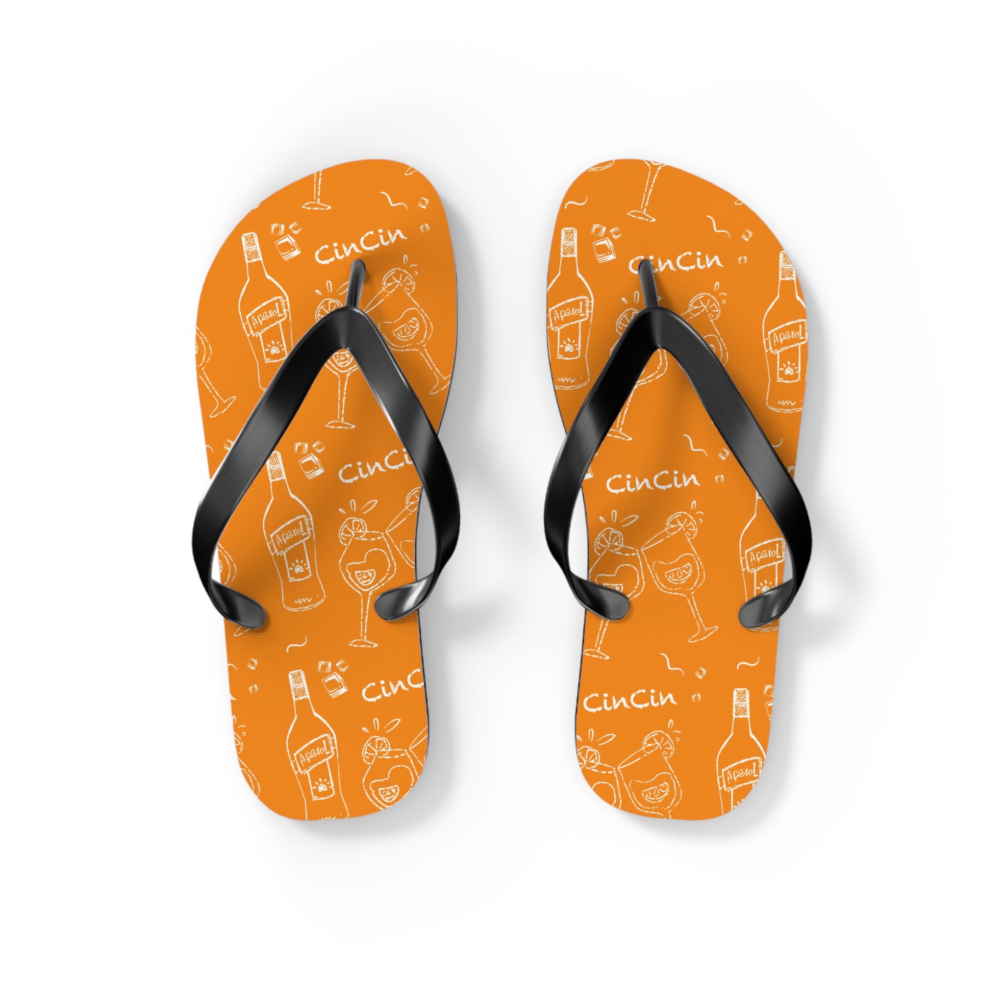 Cin Cin Orange Flip Flops — Orange Cin Cin Collection Inspired Design
