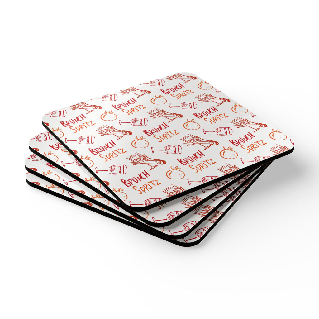 Brunch Spritz Corkwood Coaster Set (4-Pack) – White Brunch Collection Inspired Design