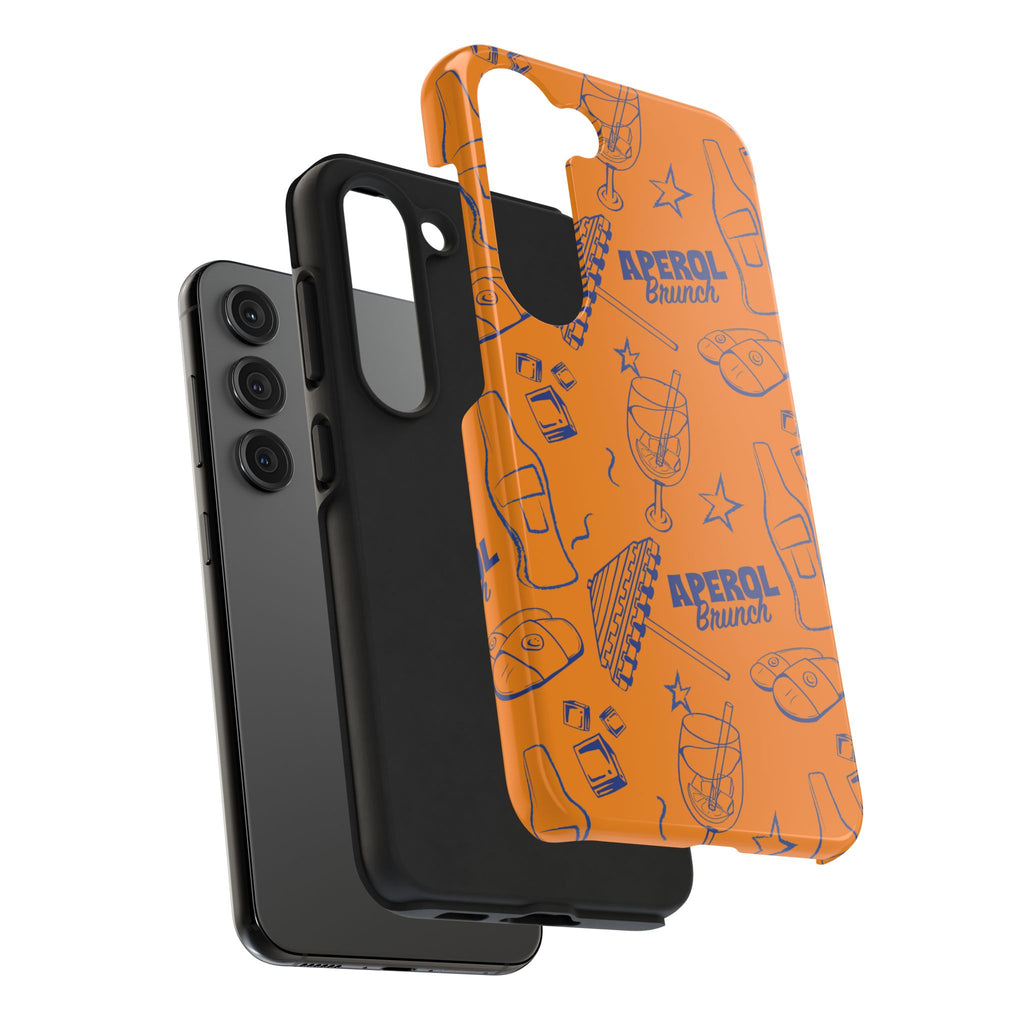 Aperol Brunch Tough Phone Case — Orange Cocktail Pattern
