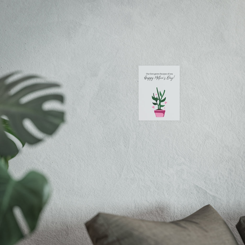 Mother's Day Plant Poster for Painting | "Our love grows because of you" - a gift for mom