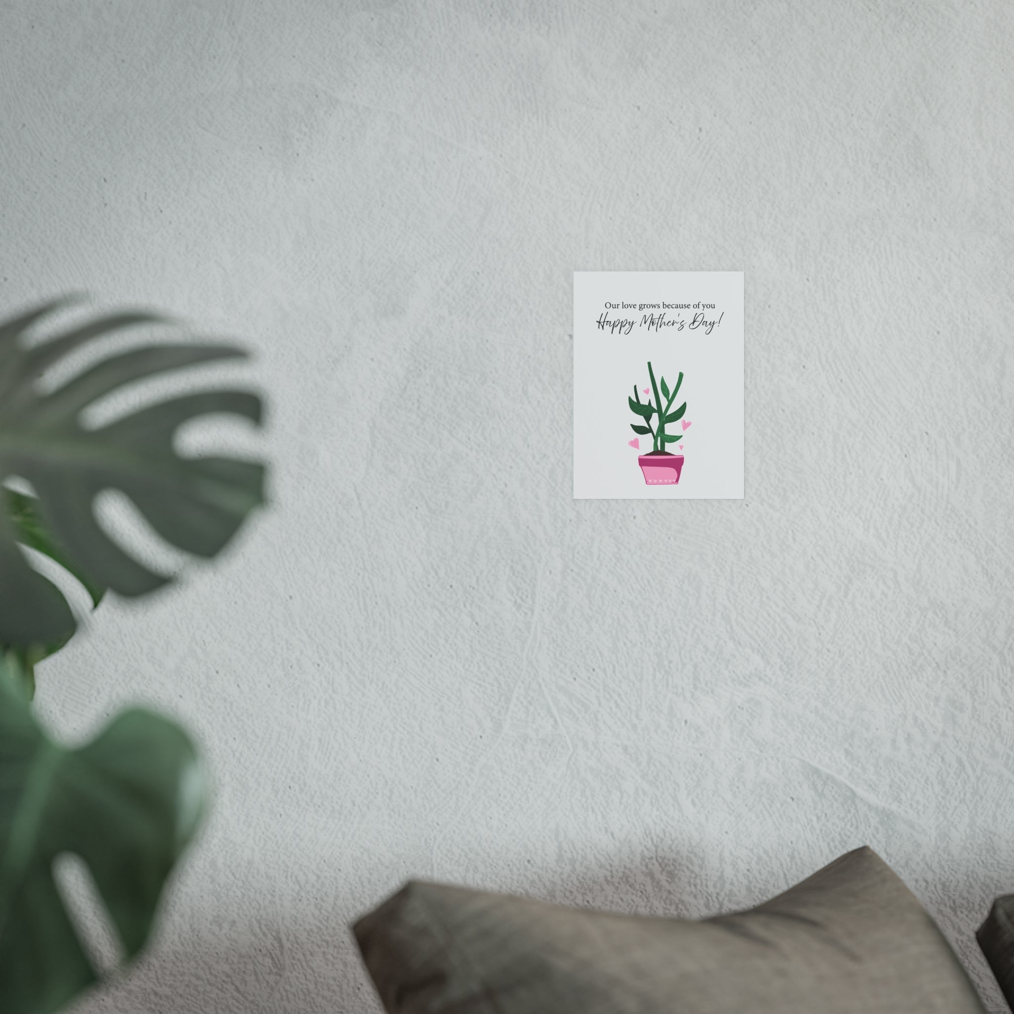 Mother's Day Plant Poster for Painting | "Our love grows because of you" - a gift for mom