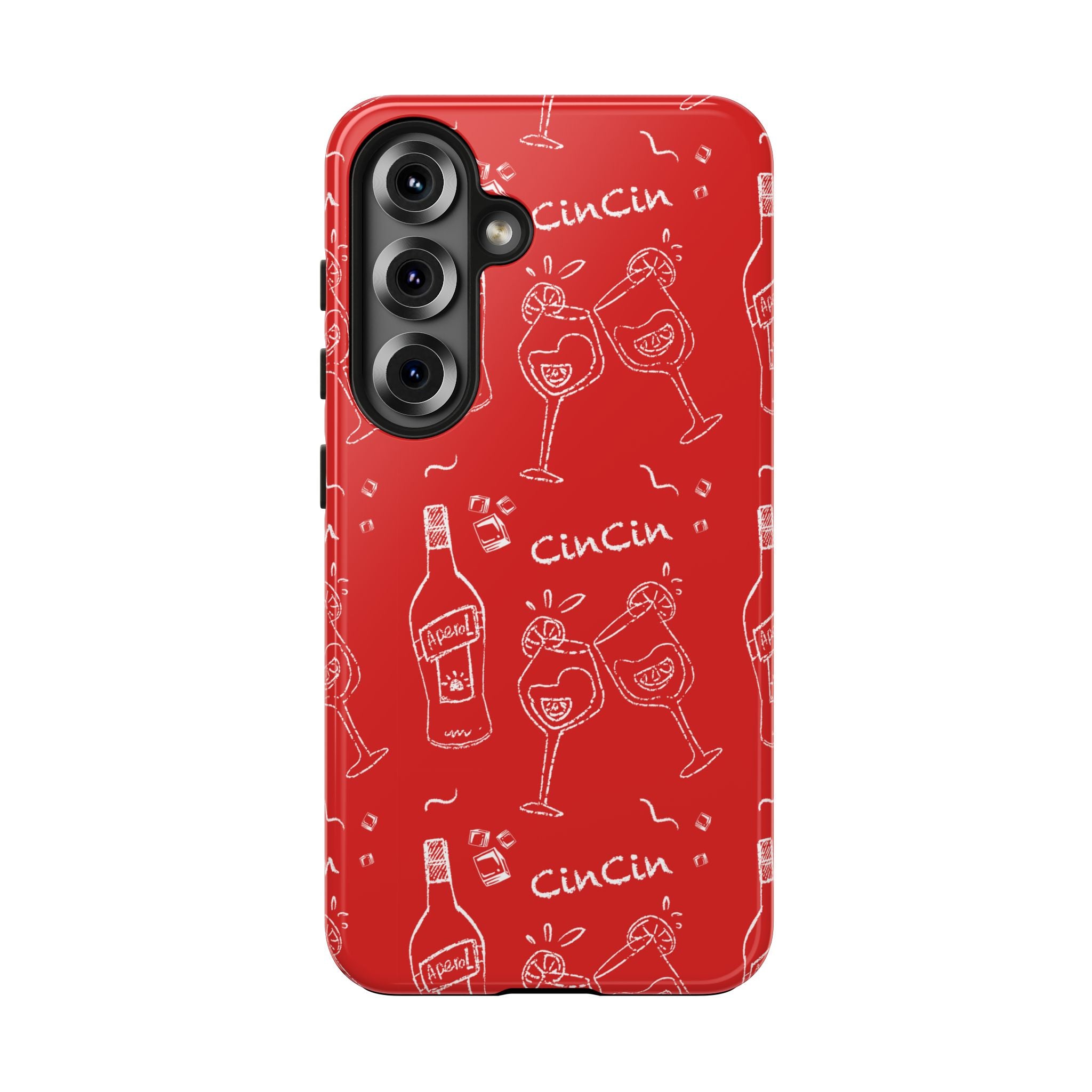 Cin Cin Spritz Tough Phone Case — Red Citrus Cocktail Pattern