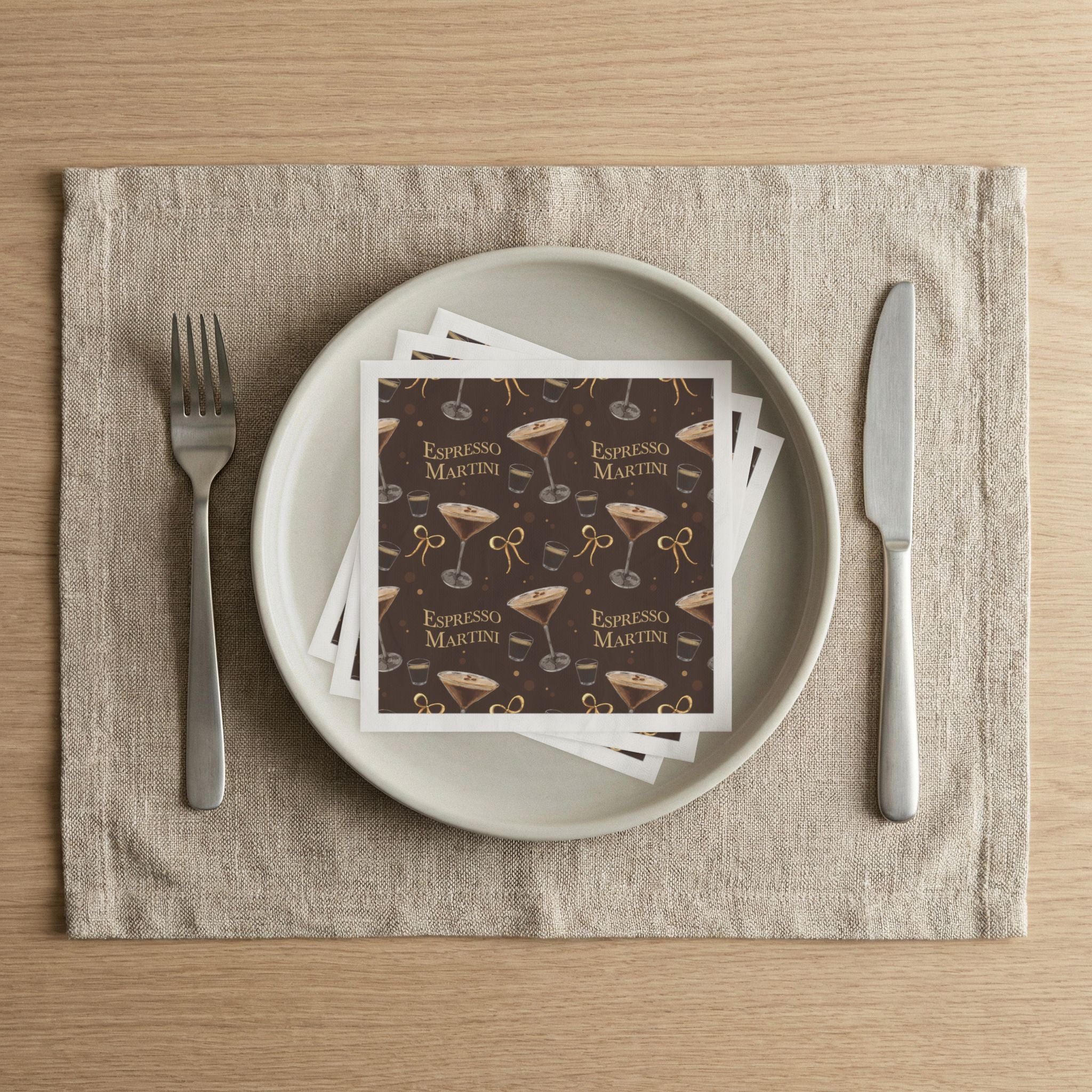 Espresso Martini 50pcs Napkins — Dark Brown Espresso Collection Inspired Design