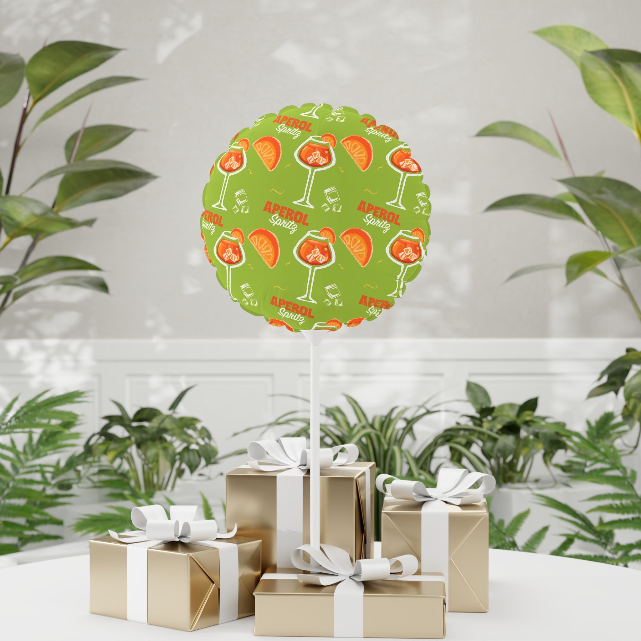 Aperol Spritz 11" Round Balloon – Green Spritz Collection Inspired Design