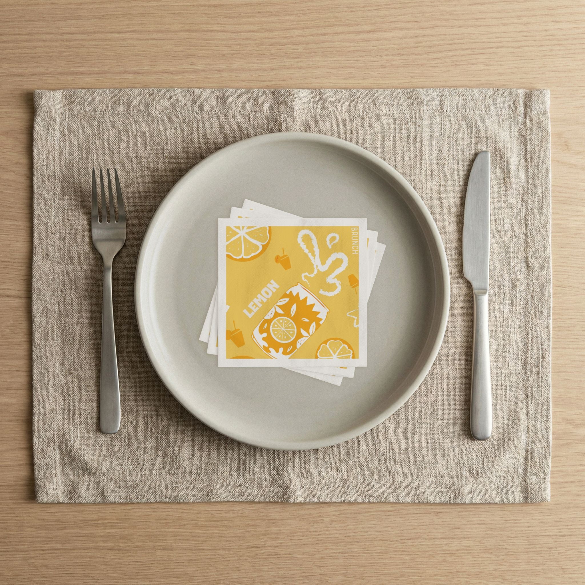 Lemon Brunch Cocktail Napkins (Pack of 50) – Yellow Lemon Paper Napkins, Citrus Party Decor, Beverage Napkins, Hostess Gift