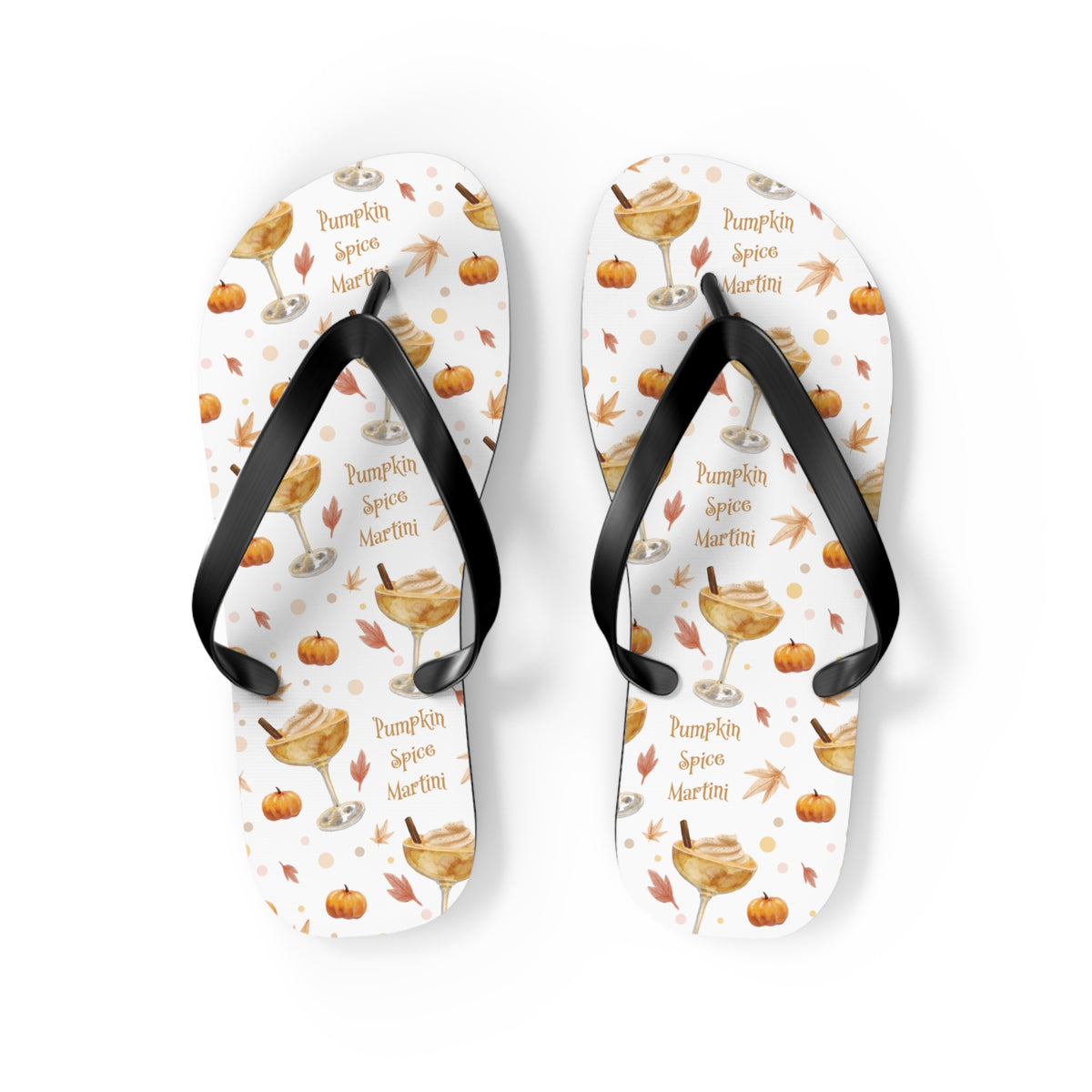 Pumpkin Spice Martini Flip Flops — White Pumpkin Collection Inspired Design