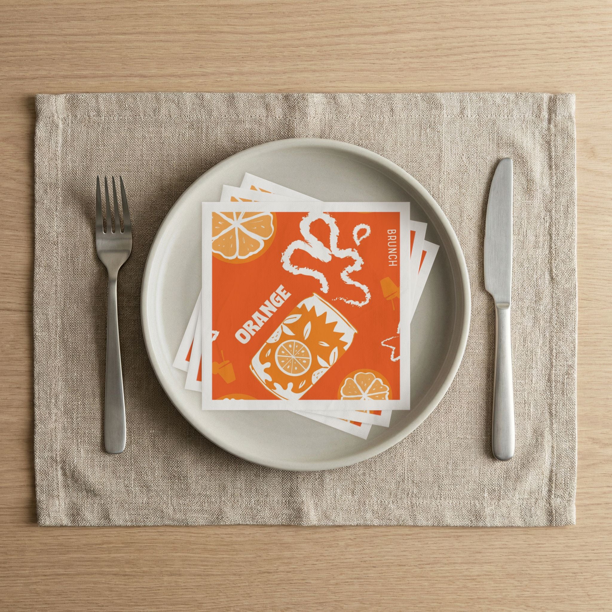 Orange Fruit Brunch Cocktail Napkins – Orange Aperol Napkins