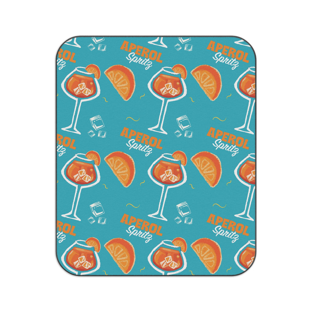 Aperol Spritz Picnic Blanket — Turquoise Aperol Inspired Design