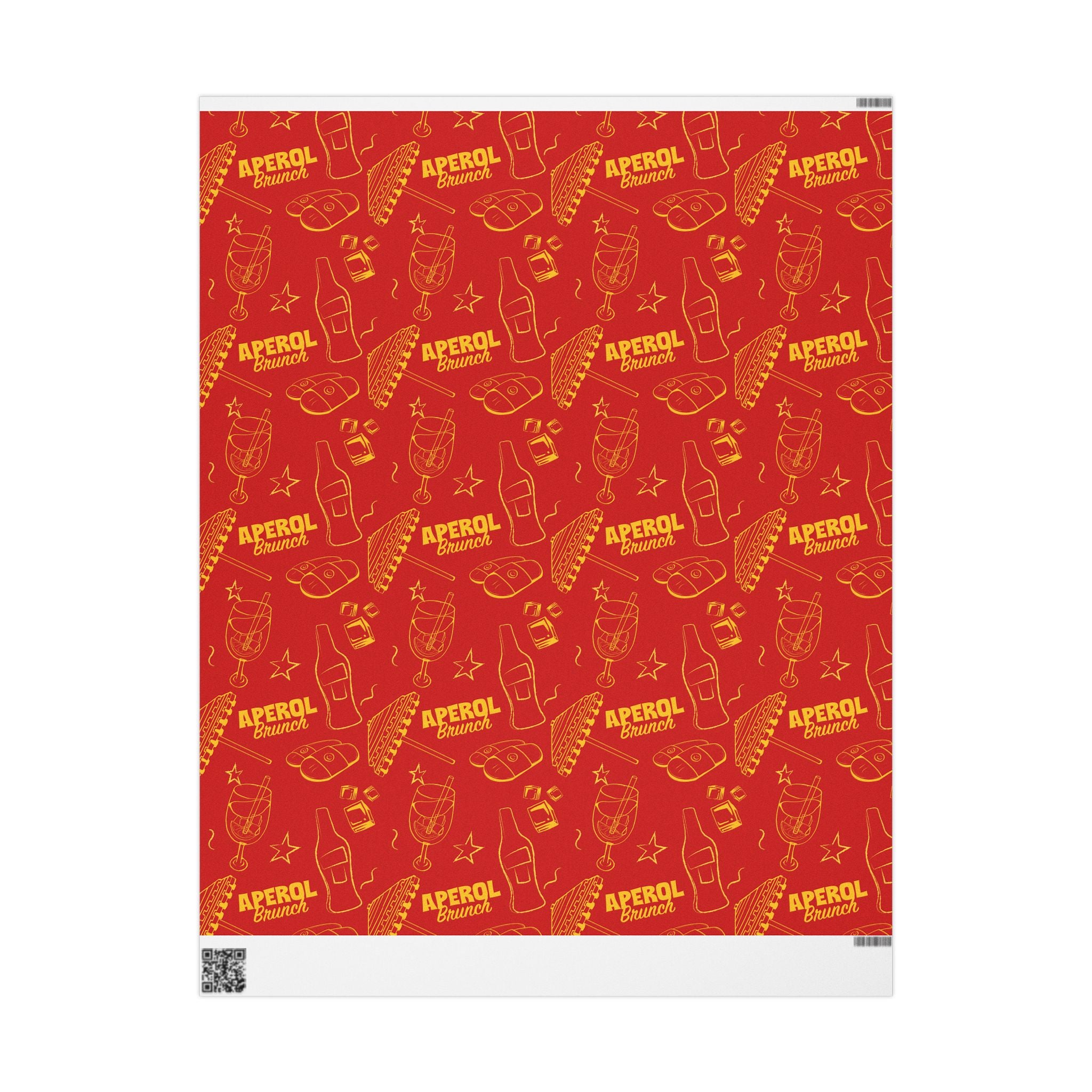 Aperol Brunch Peel Wrapping Paper Roll — Red Brunch Collection Inspired Design