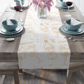 Cin Cin Spritz Table Runner — White Citrus Cocktail Pattern