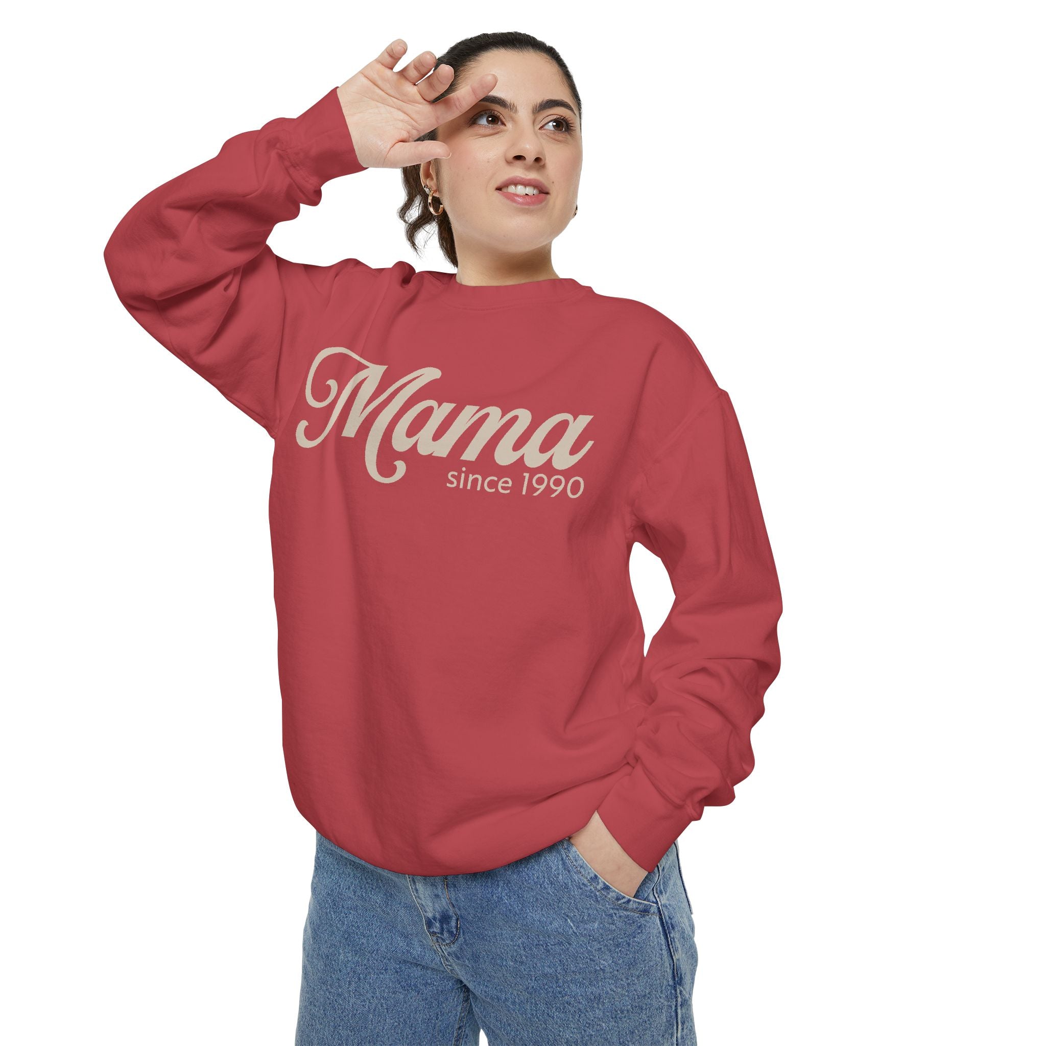 Mama Since 1990 Sweatshirt – Vintage Mom Crewneck Sweatshirt | Minimal Mama Gift for Mother’s Day