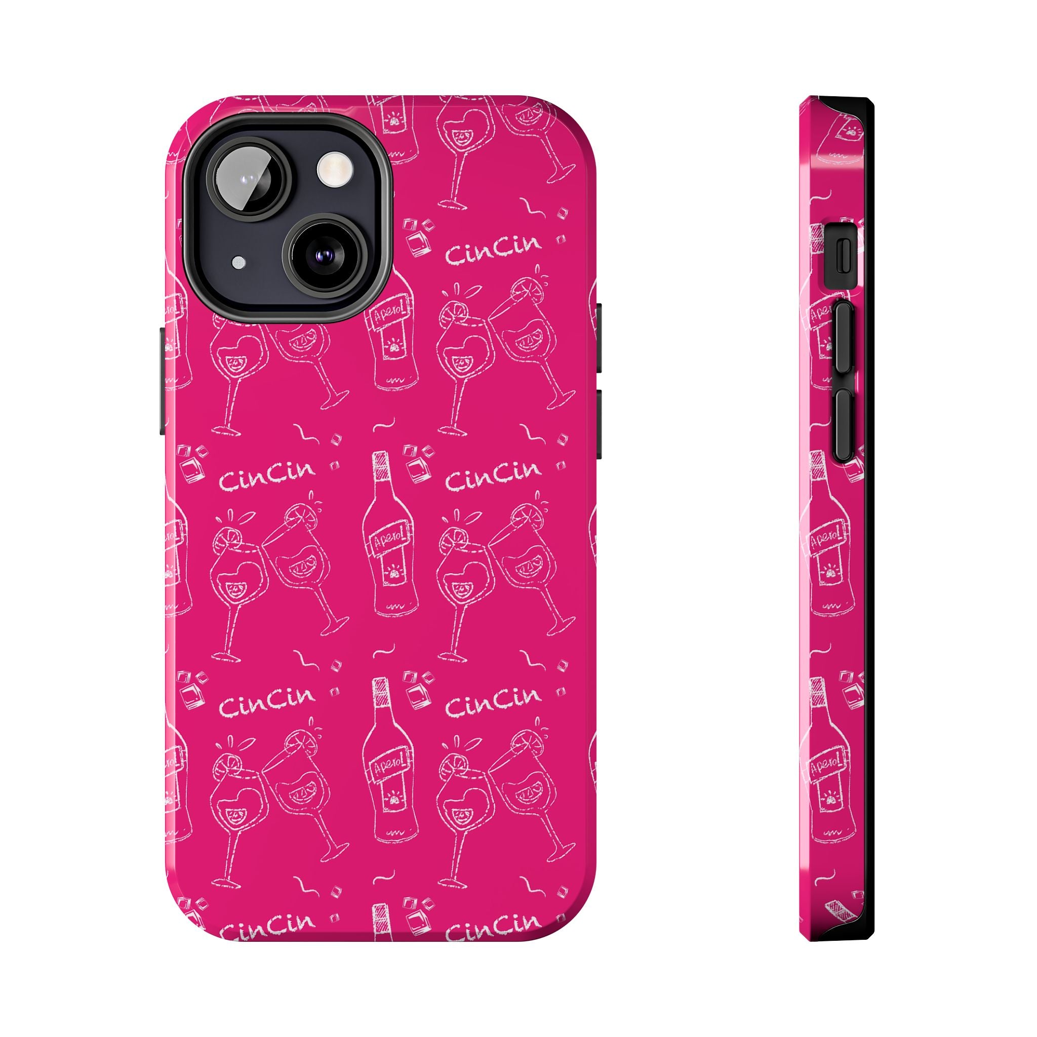 Cin Cin Spritz Tough Phone Case — Magenta Citrus Cocktail Pattern