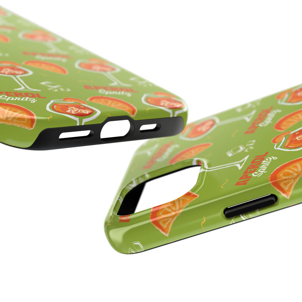 Aperol Spritz Pattern Tough Phone Case — Green Spritz Collection Inspired Design