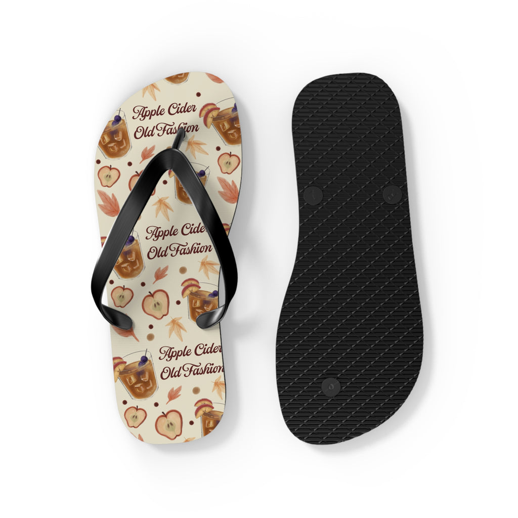 Apple Cider Old Fashioned Flip Flops — Beige Apple Cider Collection Inspired Design