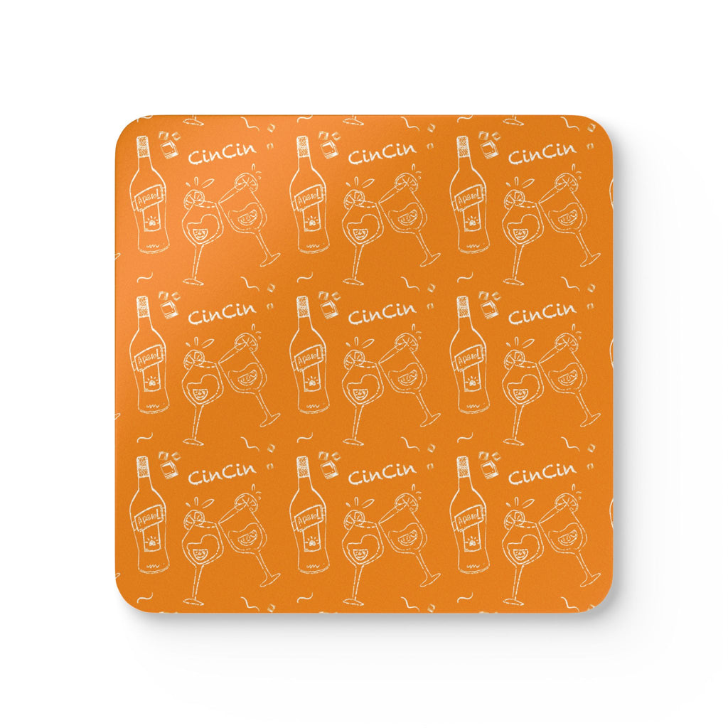 Cin Cin Corkwood Coaster Set (4-Pack) – Orange Cin Cin Collection Inspired Design