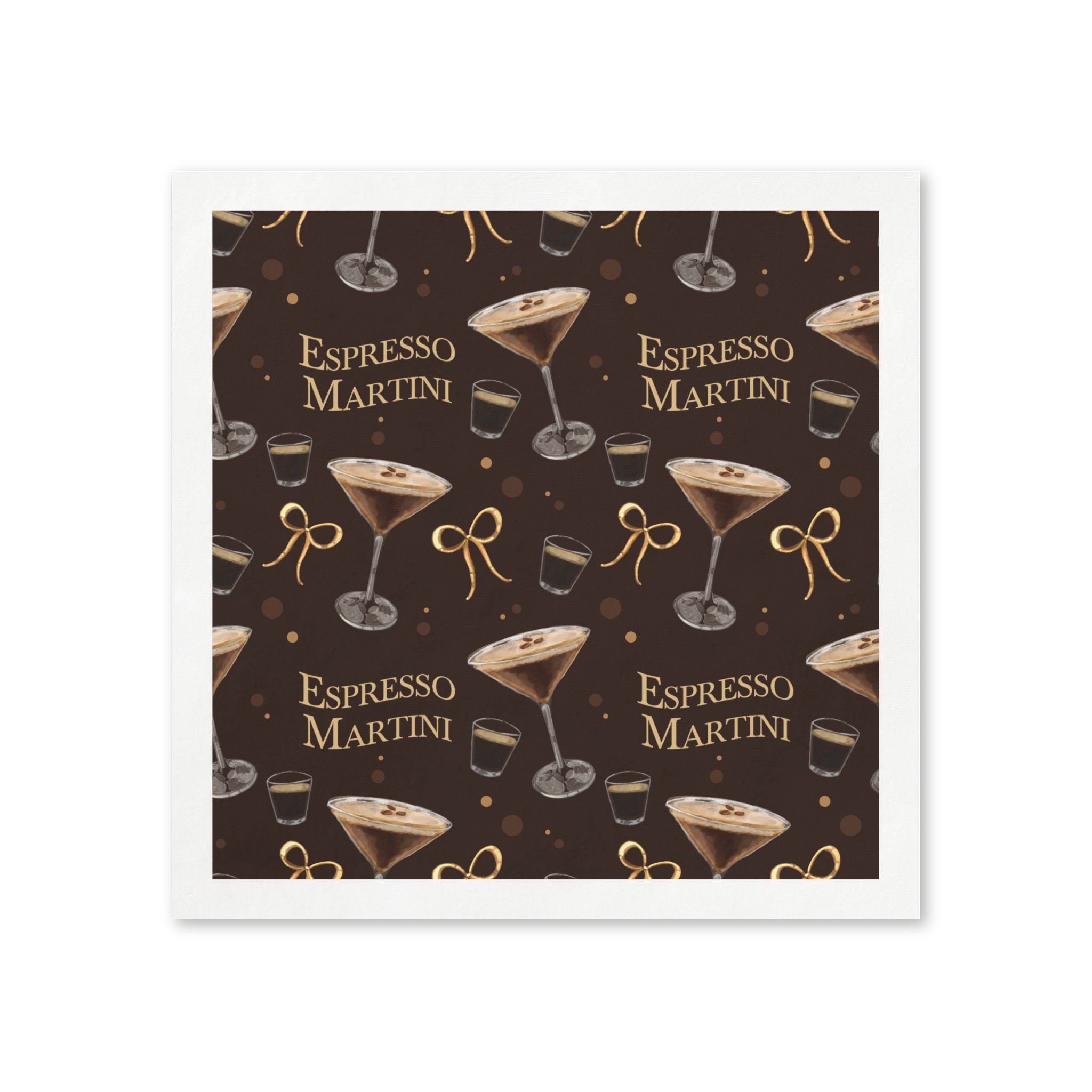 Espresso Martini 50pcs Napkins — Dark Brown Espresso Collection Inspired Design