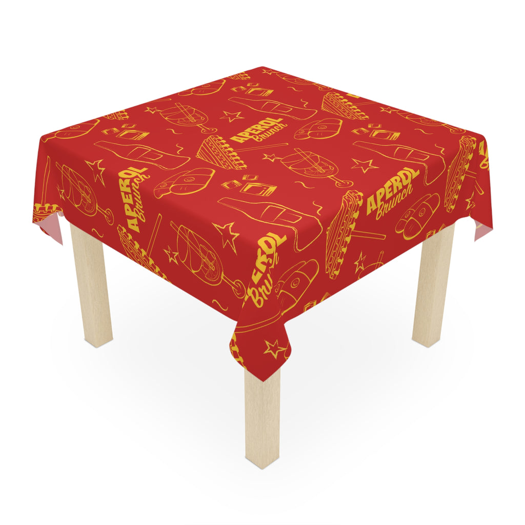 Aperol Brunch Collection Tablecloth — Red Brunch Inspired Design