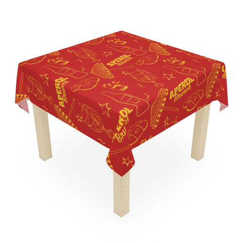Aperol Brunch Collection Tablecloth — Red Brunch Inspired Design