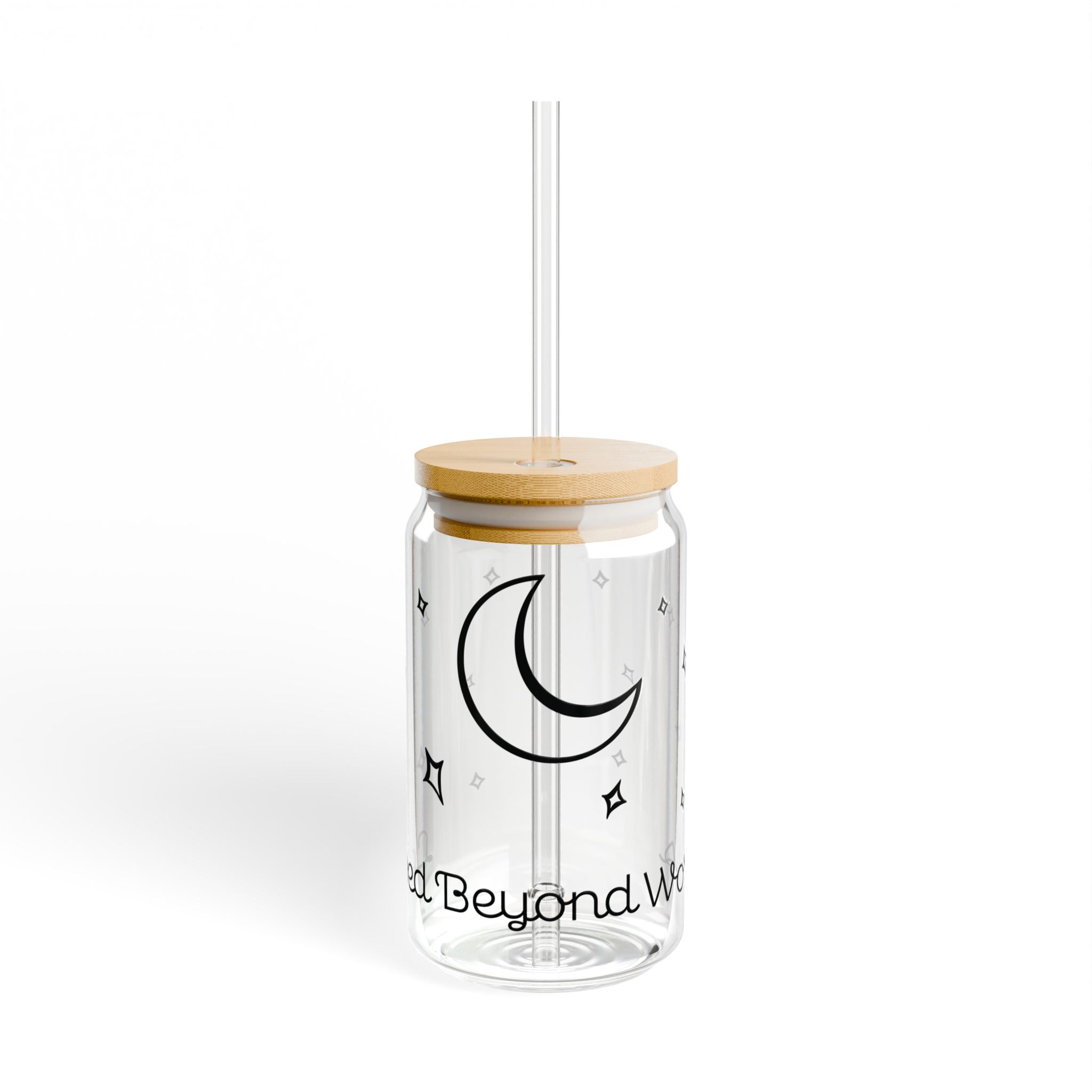 Moon & Stars 16oz Sipper Glass – Celestial Gift Cup | Loved Beyond Words Glass Can