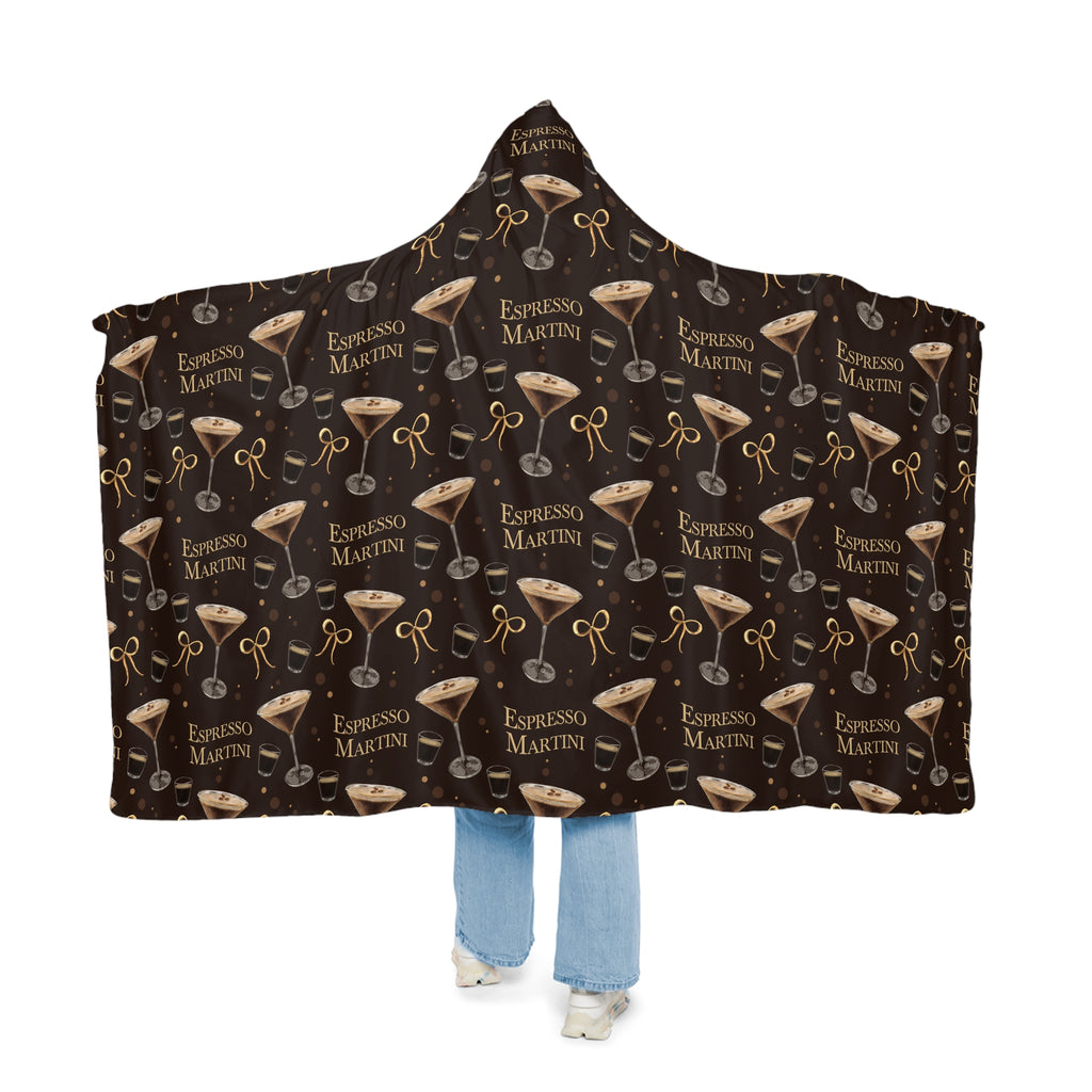 Espresso Martini Hooded Throw Blanket — Dark Brown Espresso Collection Inspired Design