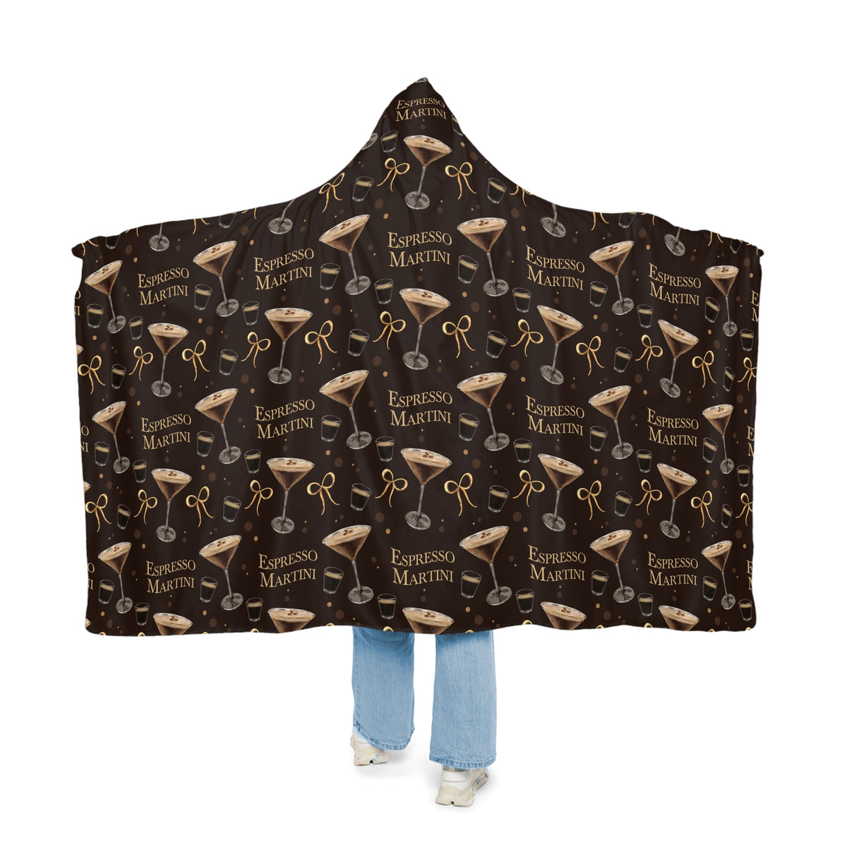 Espresso Martini Hooded Throw Blanket — Dark Brown Espresso Collection Inspired Design