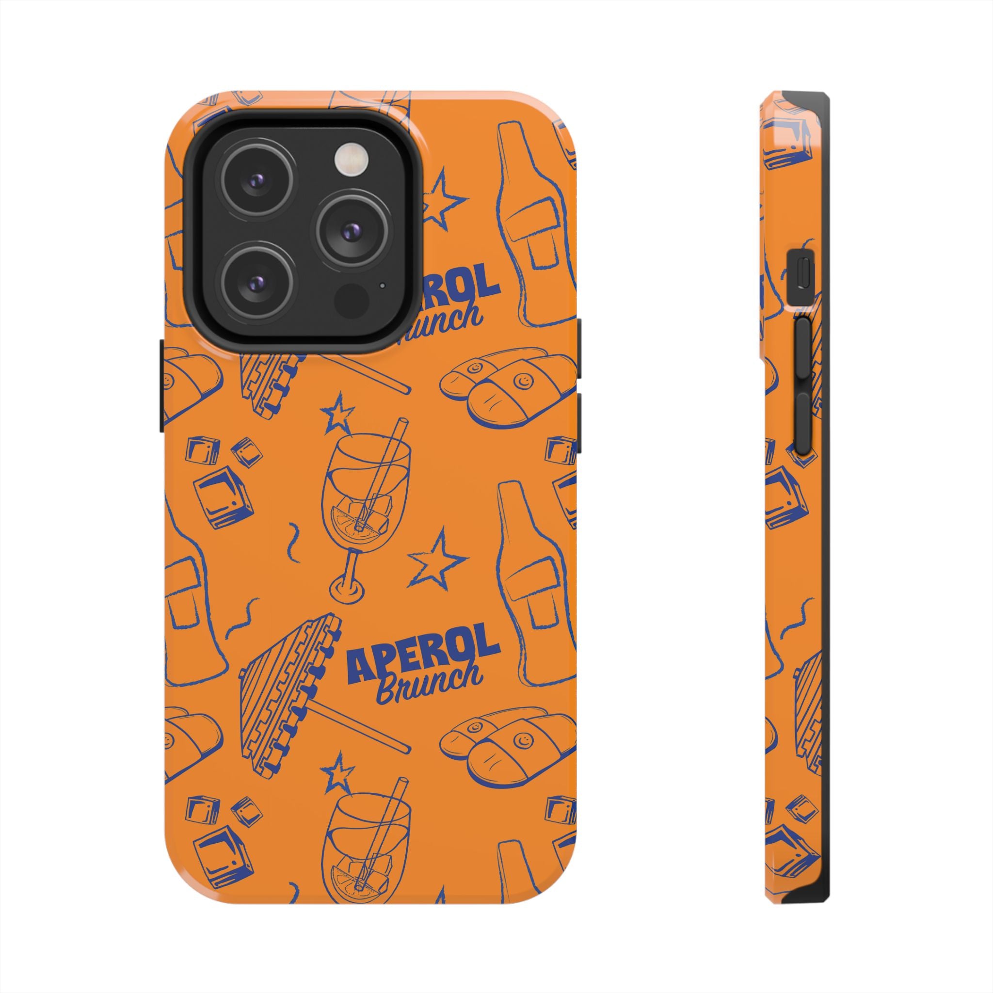 Aperol Brunch Tough Phone Case — Orange Cocktail Pattern
