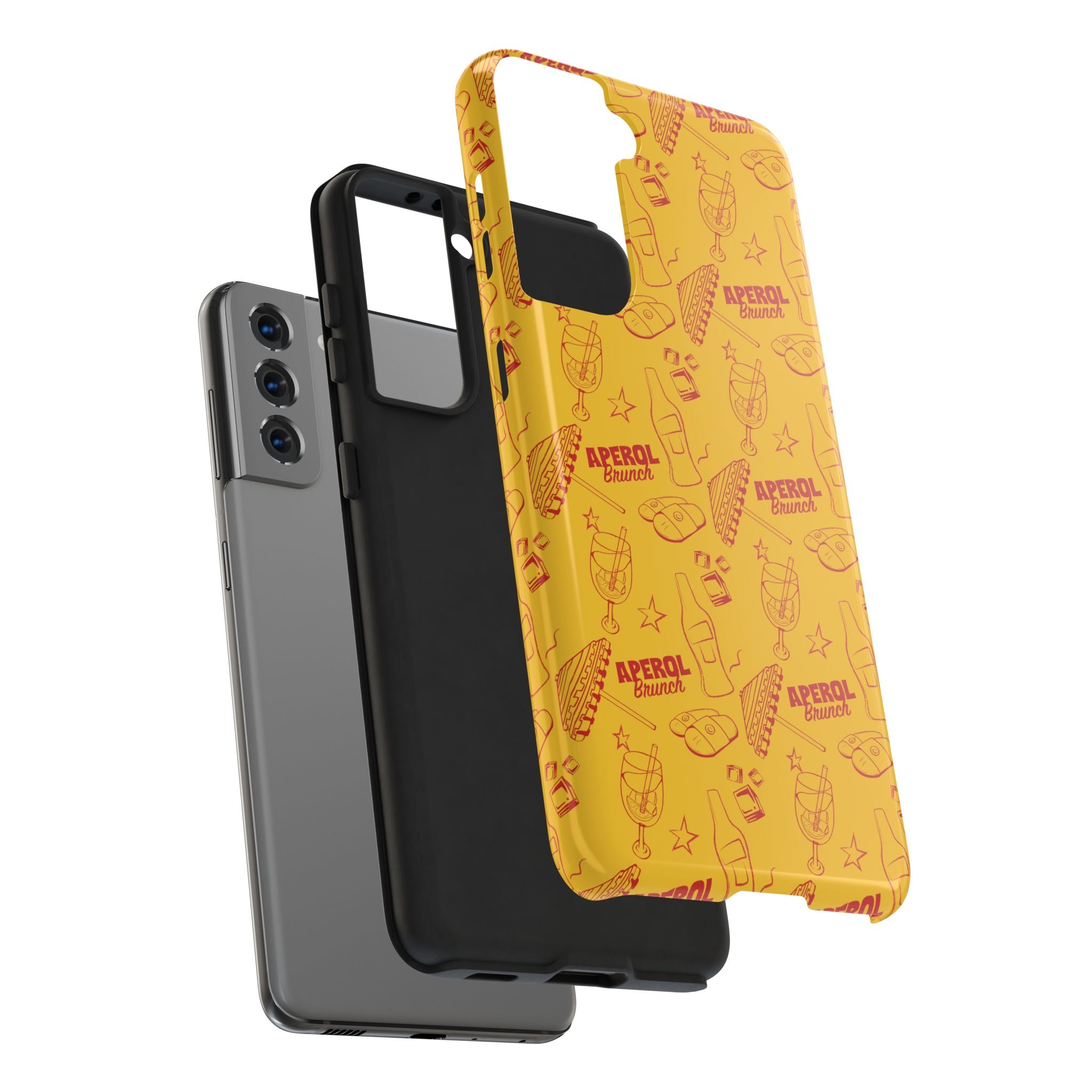 Aperol Brunch Tough Phone Case — Aperol Yellow Patterned Protective Cover
