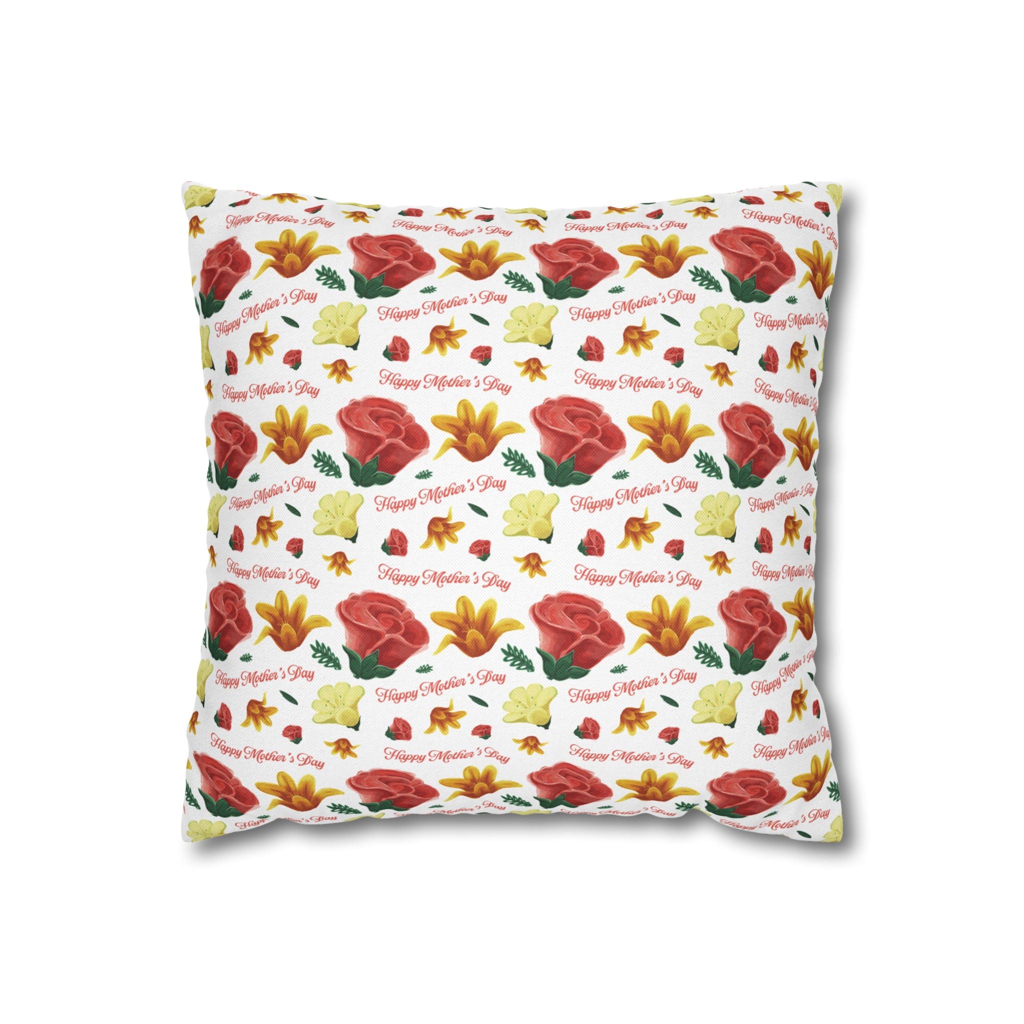 Gift for Mom Floral Throw Pillow Cover – Mother’s Day Botanical Cushion | Spring Home Decor