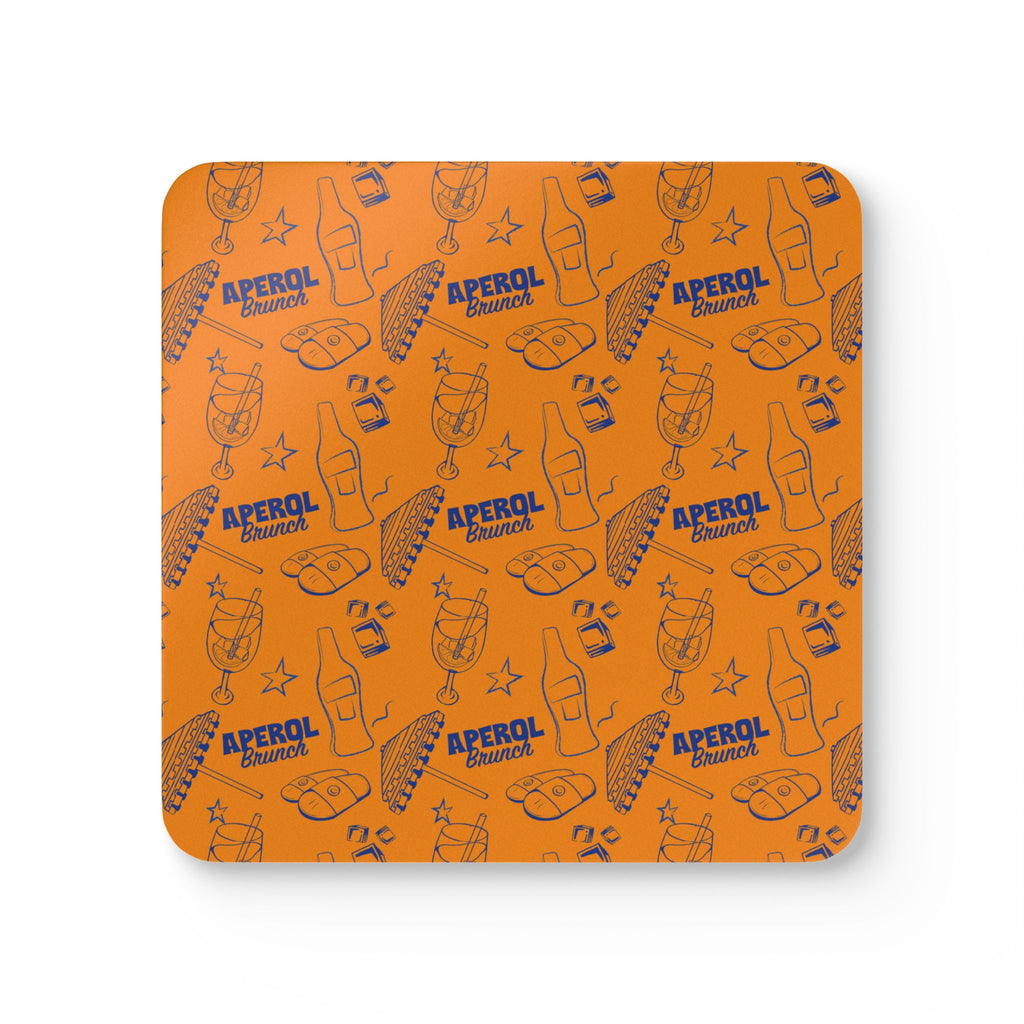 Aperol Brunch Corkwood Coaster Set (4-Pack) – Orange Brunch Collection Inspired Design