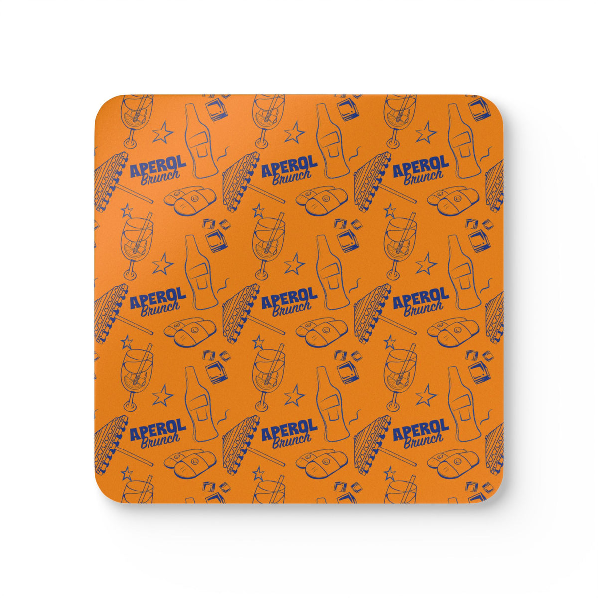 Aperol Brunch Corkwood Coaster Set (4-Pack) – Orange Brunch Collection Inspired Design