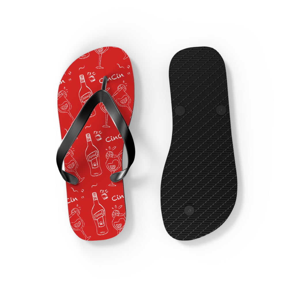 CinCin Red Collection Flip Flops – Red Aperol Inspired Design