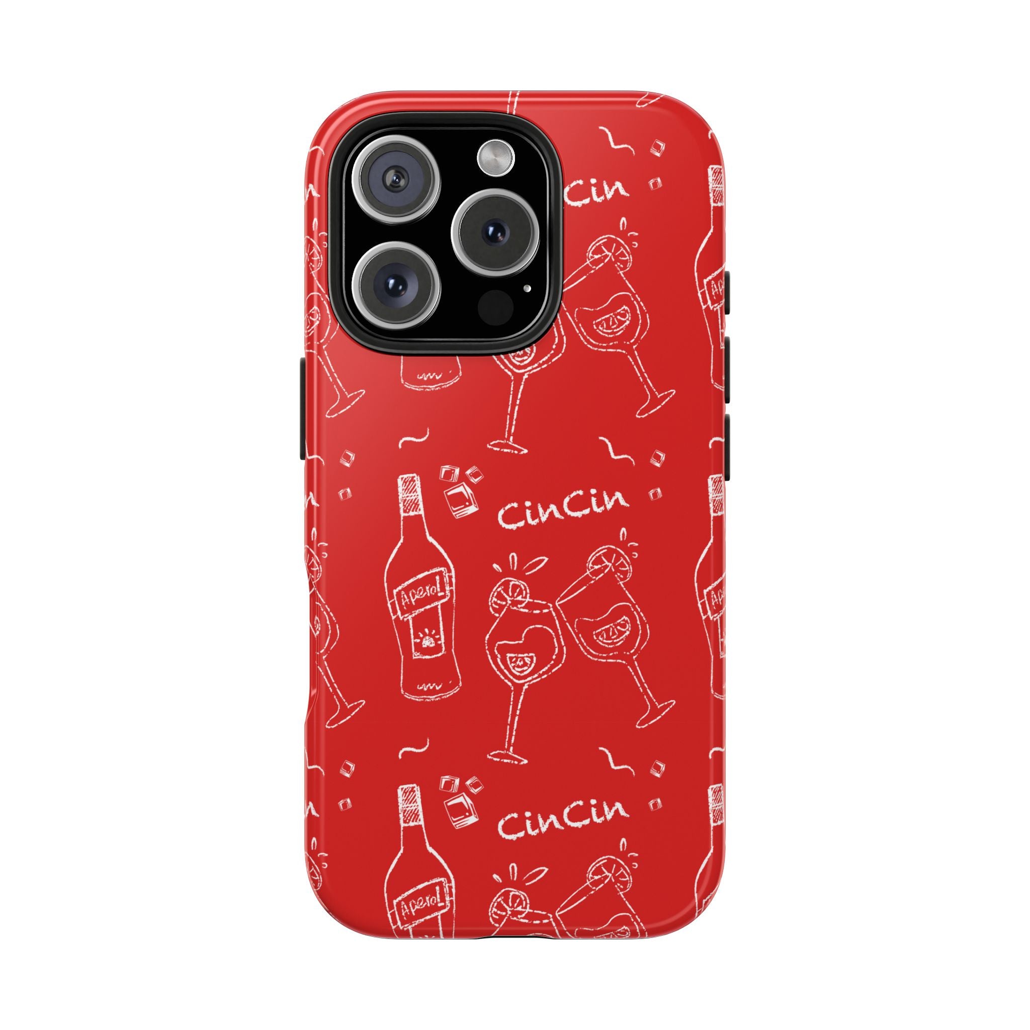 Cin Cin Spritz Tough Phone Case — Red Citrus Cocktail Pattern
