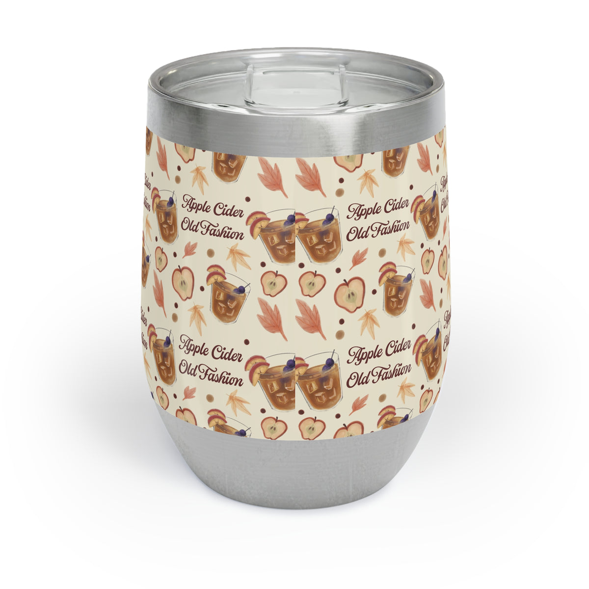Apple Cider Old Fashioned Wine Tumbler  — Beige Apple Cider Collection Inspired Design