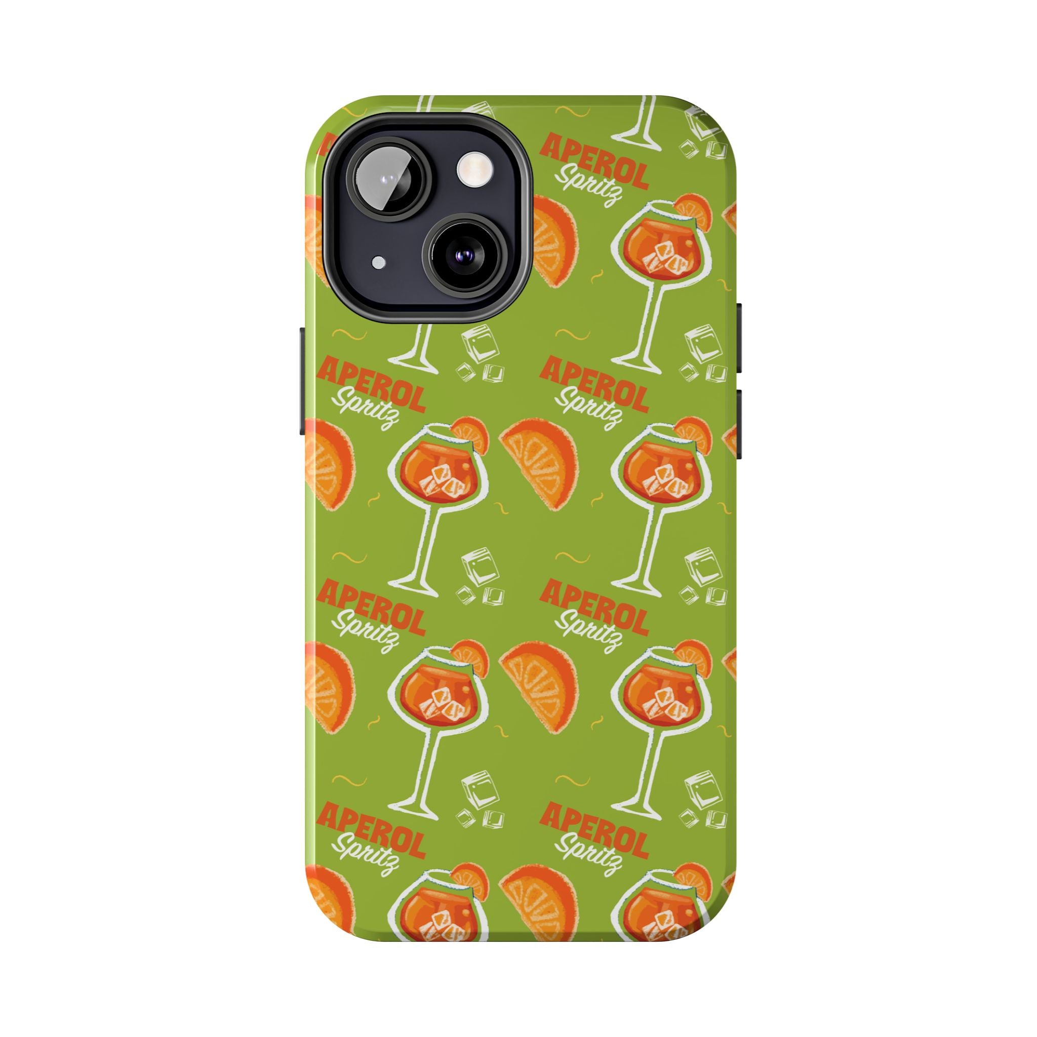 Aperol Spritz Pattern Tough Phone Case — Green Spritz Collection Inspired Design