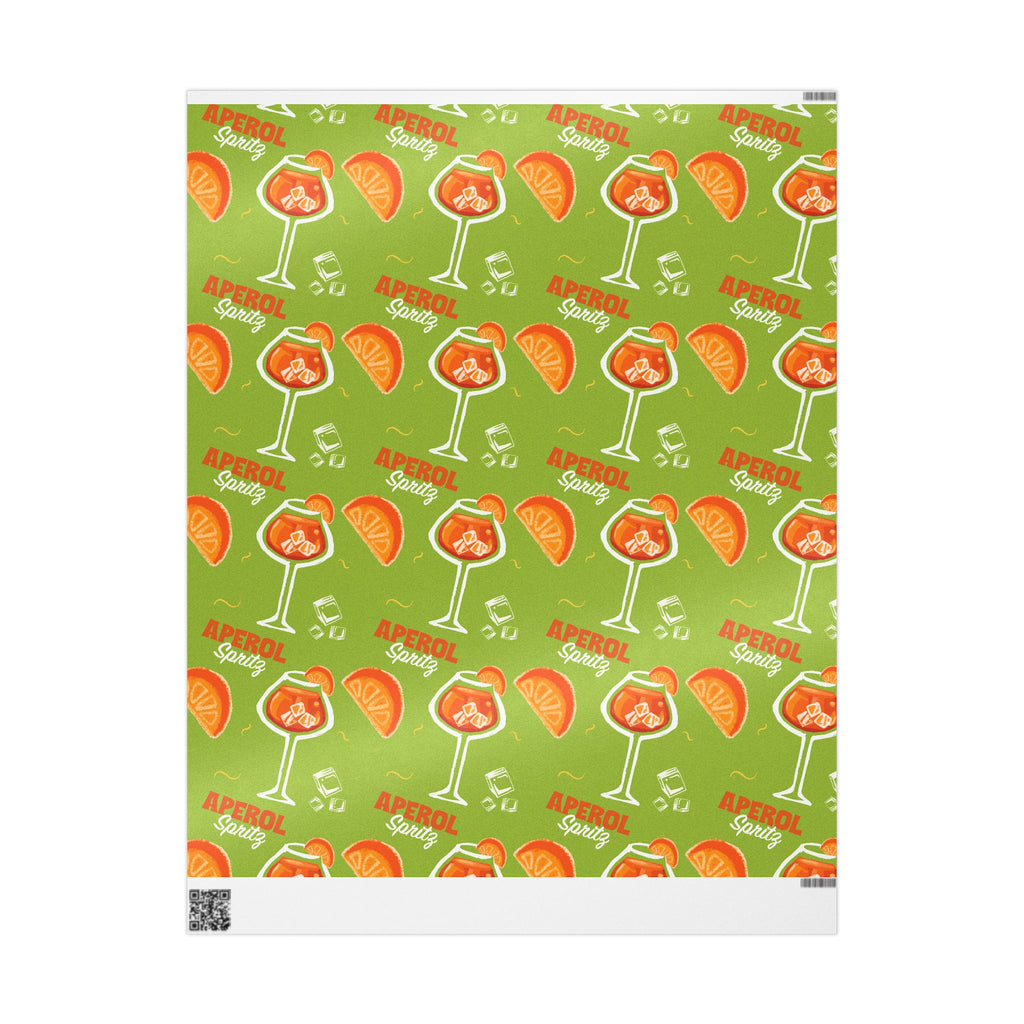 Aperol Spritz Peel Wrapping Paper Roll — Green Spritz Collection Inspired Design