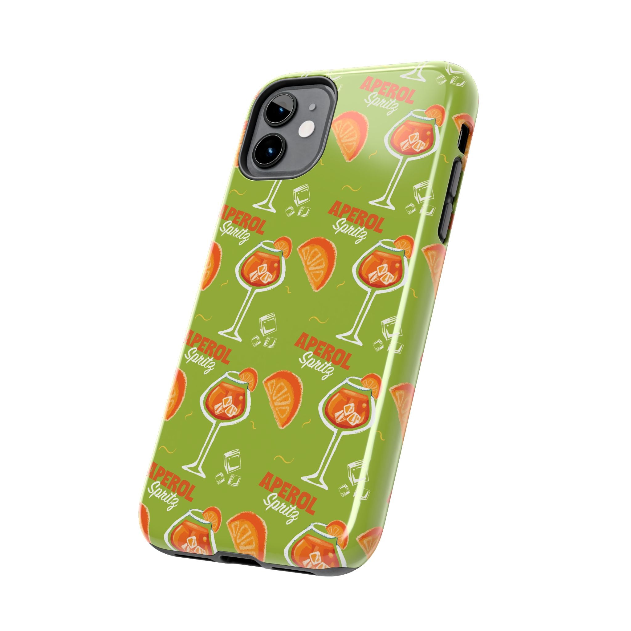 Aperol Spritz Pattern Tough Phone Case — Green Spritz Collection Inspired Design