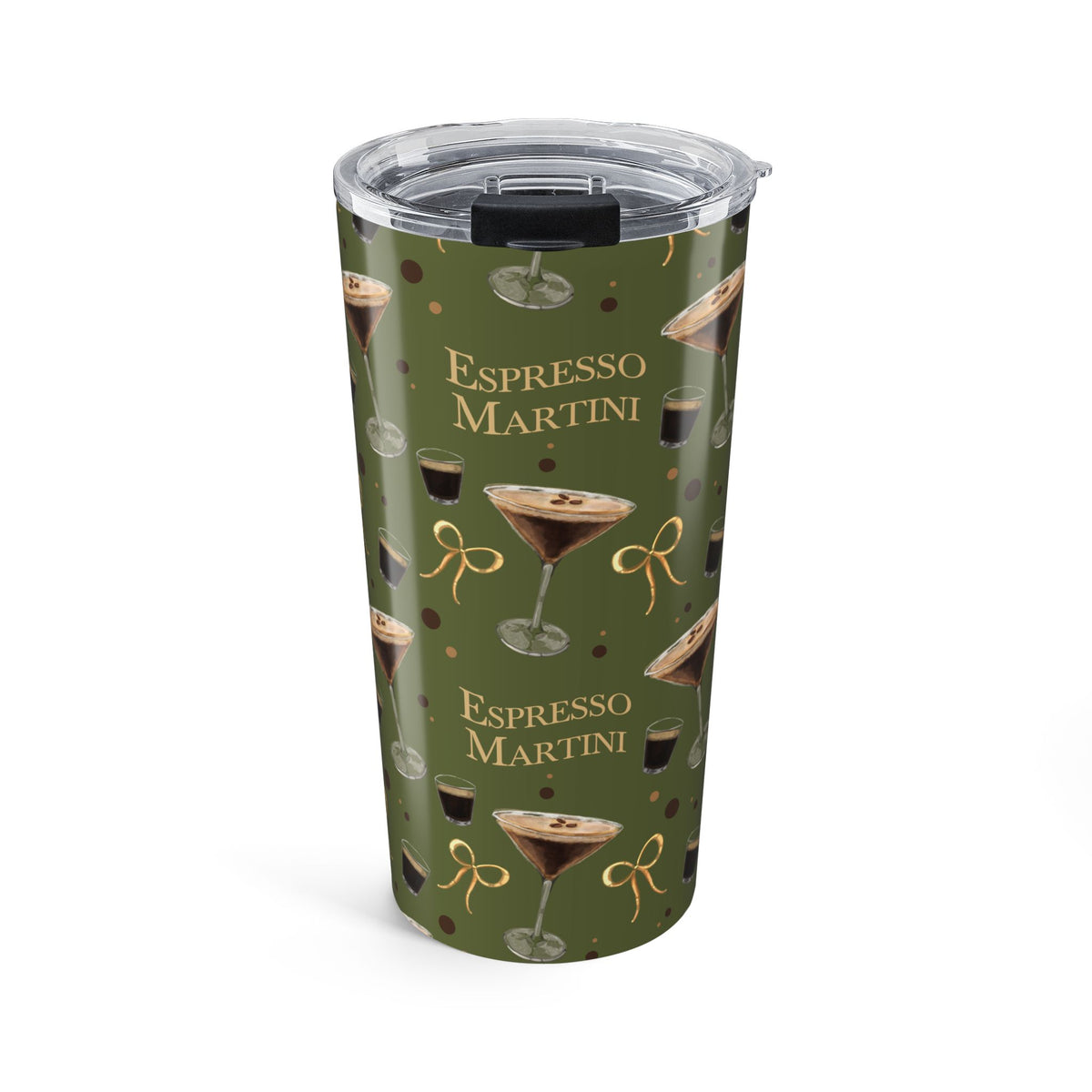 Espresso Martini 20oz Tumbler – Olive Green Espresso Collection Inspired Design