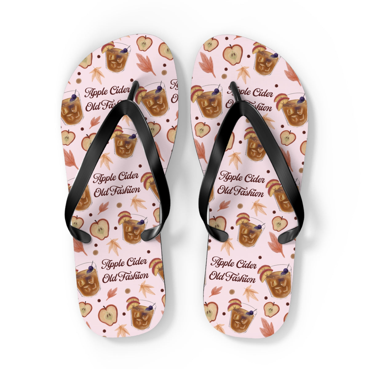 Apple Cider Old Fashioned Flip Flops — Light Pink Apple Cider Collection Inspired Design