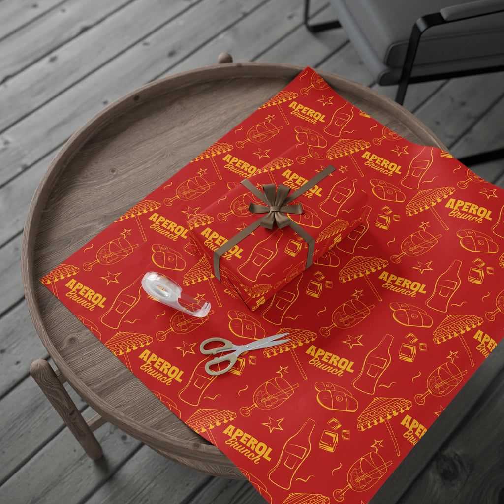 Aperol Brunch Peel Wrapping Paper Roll — Red Brunch Collection Inspired Design