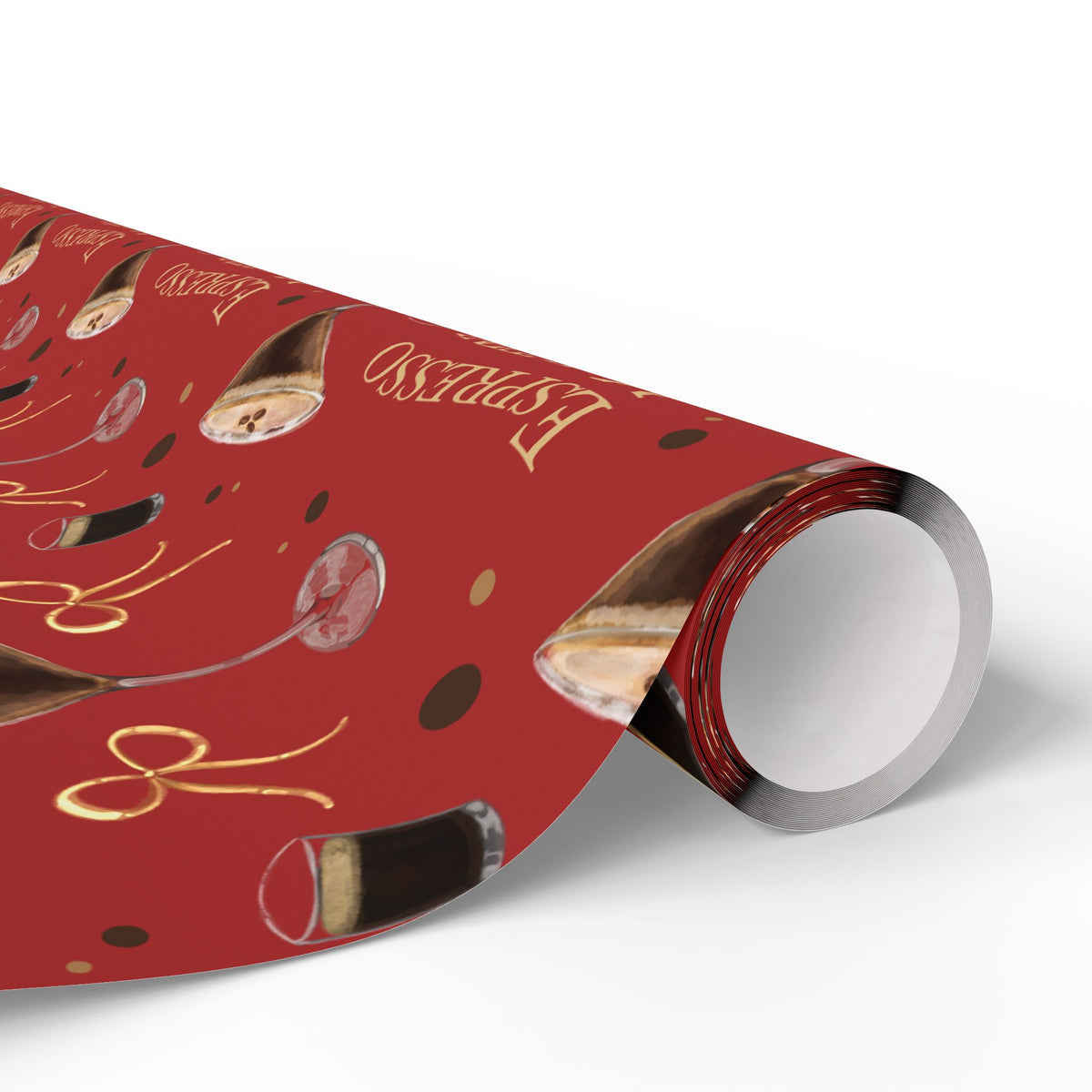 Espresso Martini Wrapping Paper Roll — Red Espresso Collection Inspired Design