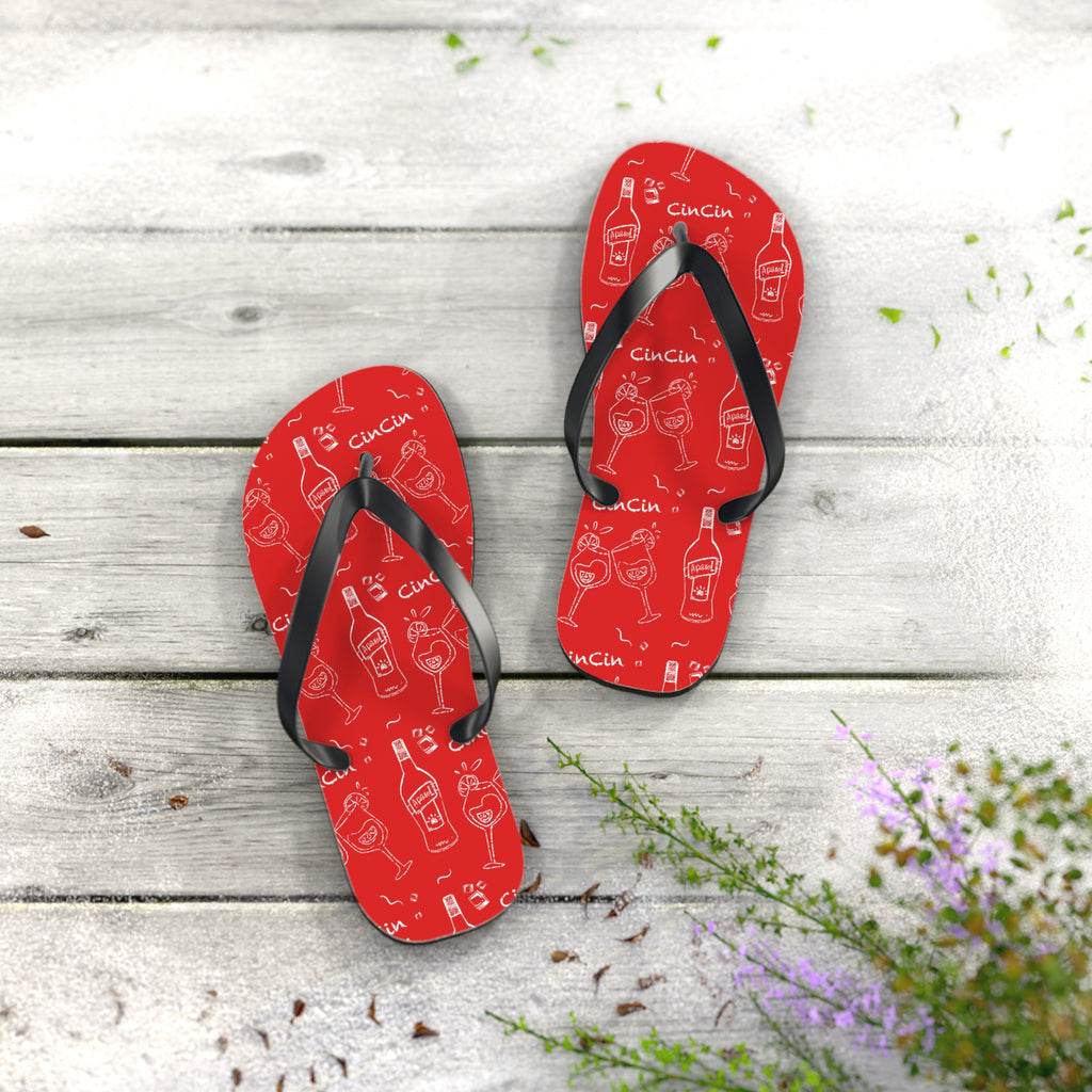 CinCin Red Collection Flip Flops – Red Aperol Inspired Design