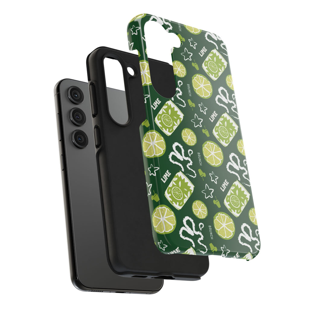 Lime Brunch Fruit Collection Tough Phone Case — Green Aperol Inspired Design