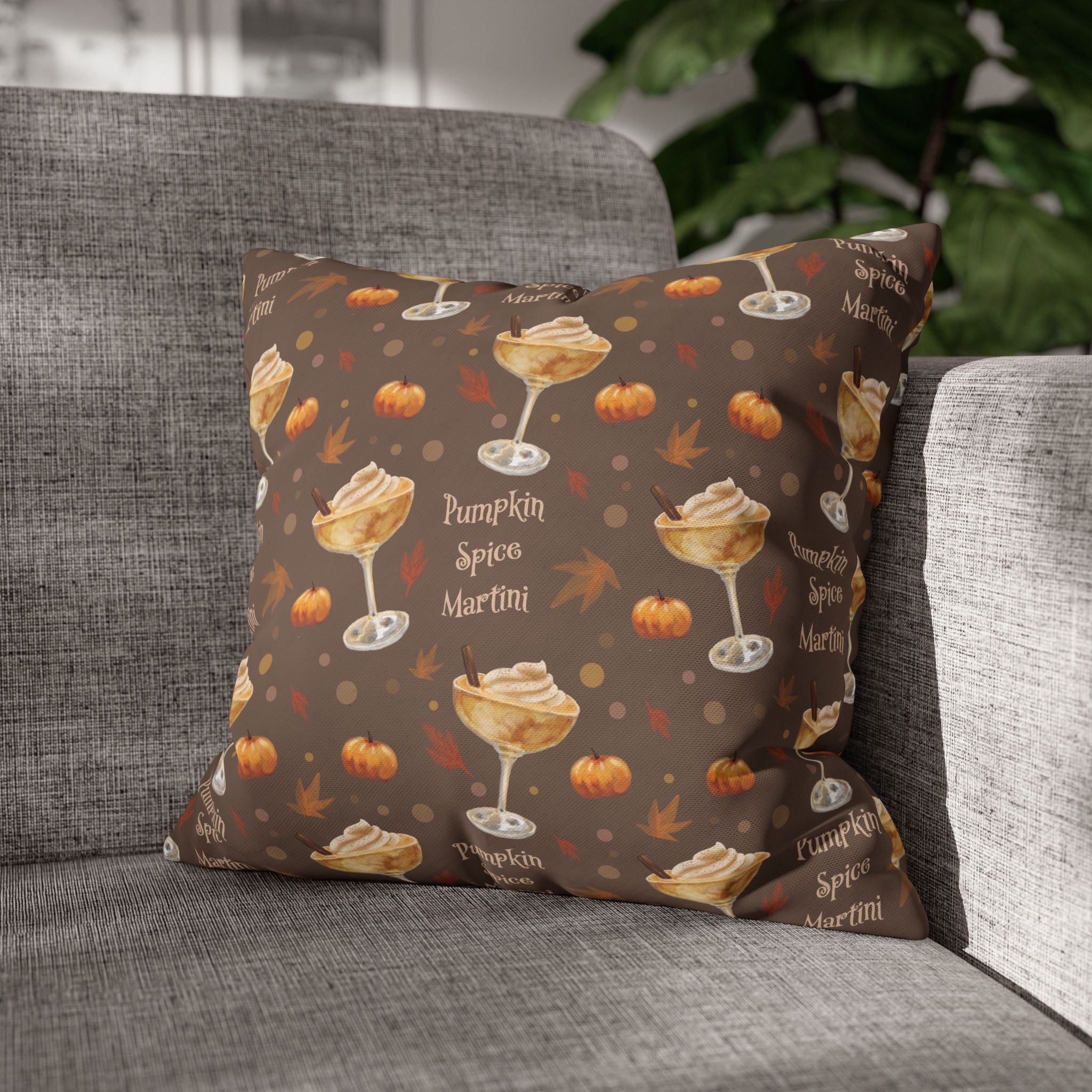 Pumpkin Spice Martini Pillowcase — Brown Pumpkin Collection Inspired Design
