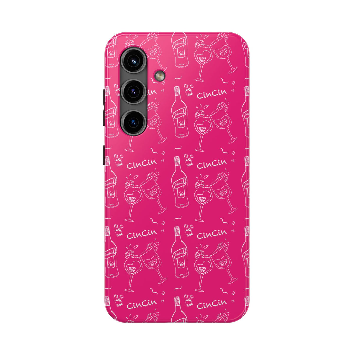 Cin Cin Spritz Tough Phone Case — Magenta Citrus Cocktail Pattern