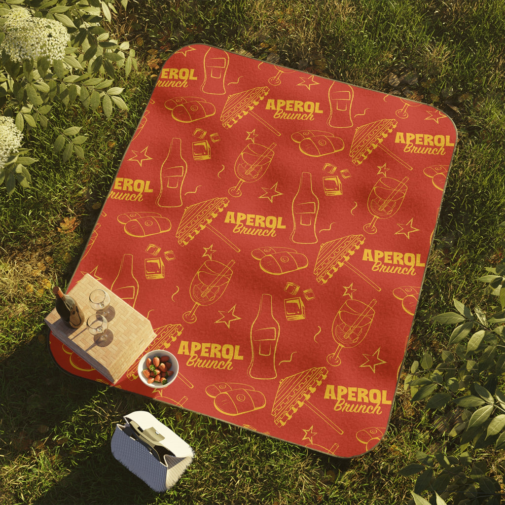 Aperol Brunch Picnic Blanket — Red Aperol Inspired Design