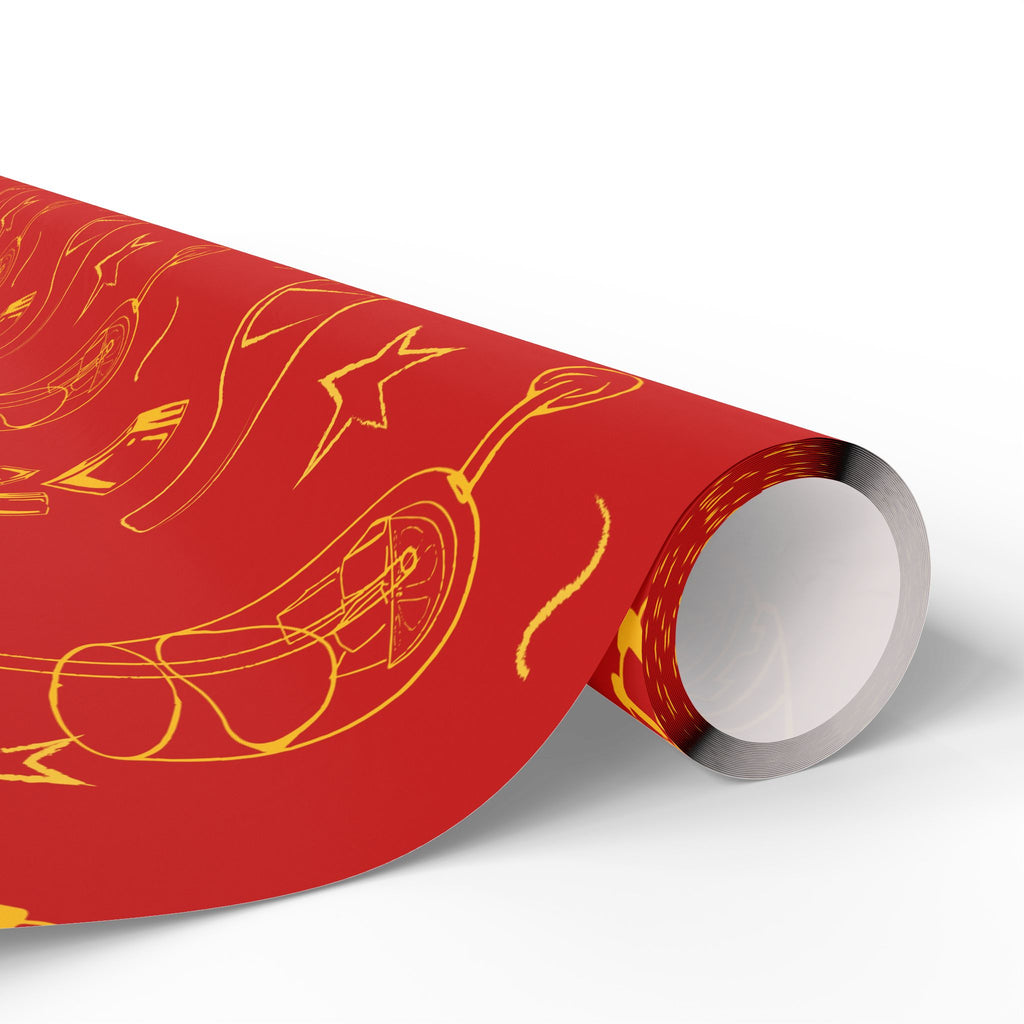 Aperol Brunch Peel Wrapping Paper Roll — Red Brunch Collection Inspired Design