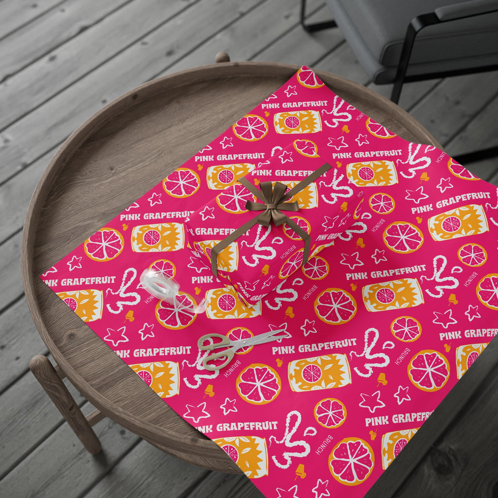 Grapefruit Fruit Brunch Peel Wrapping Paper Roll — Pink Grapefruit Brunch Collection Inspired Design