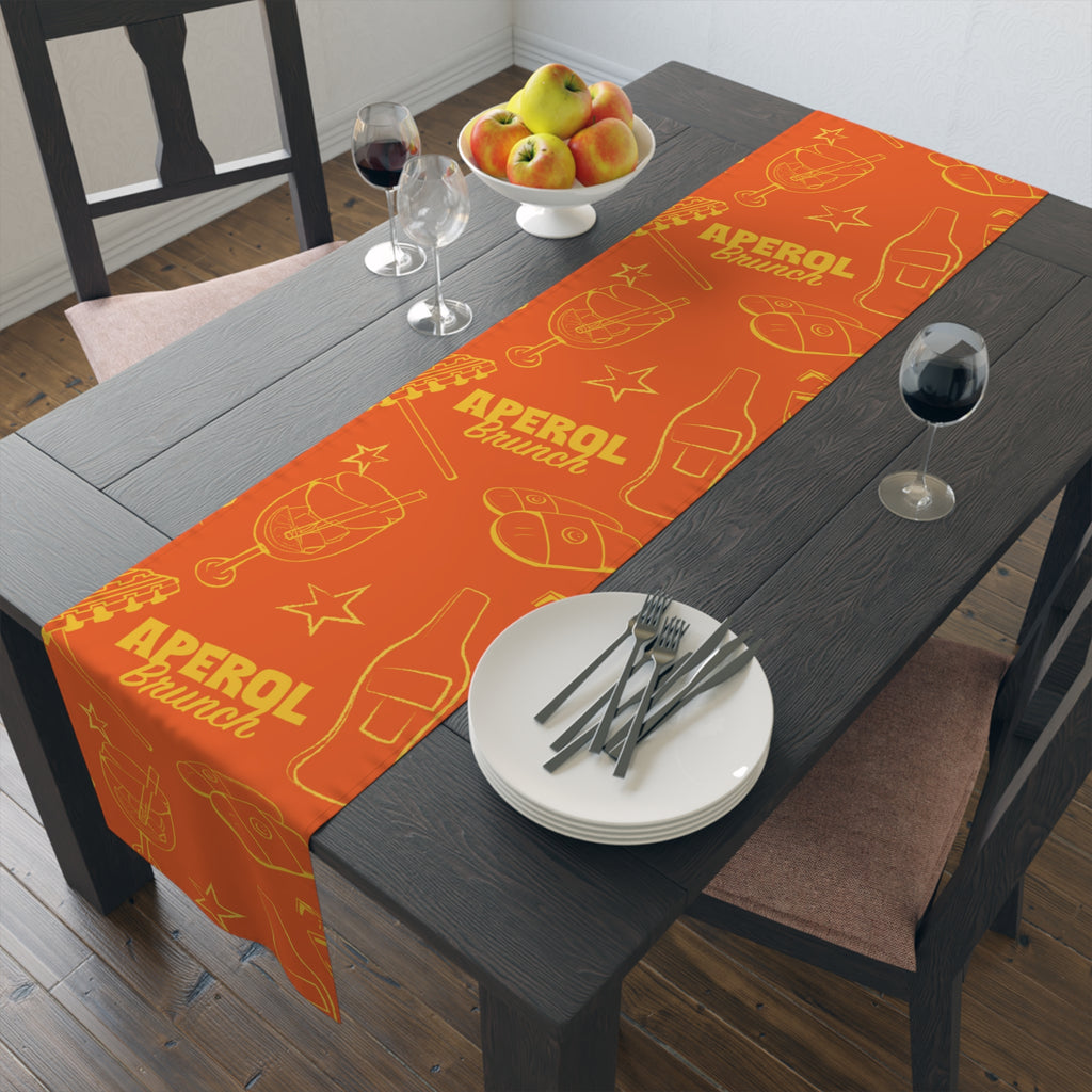 Aperol Brunch Table Runner - Orange and Yellow Brunch Inspired Design