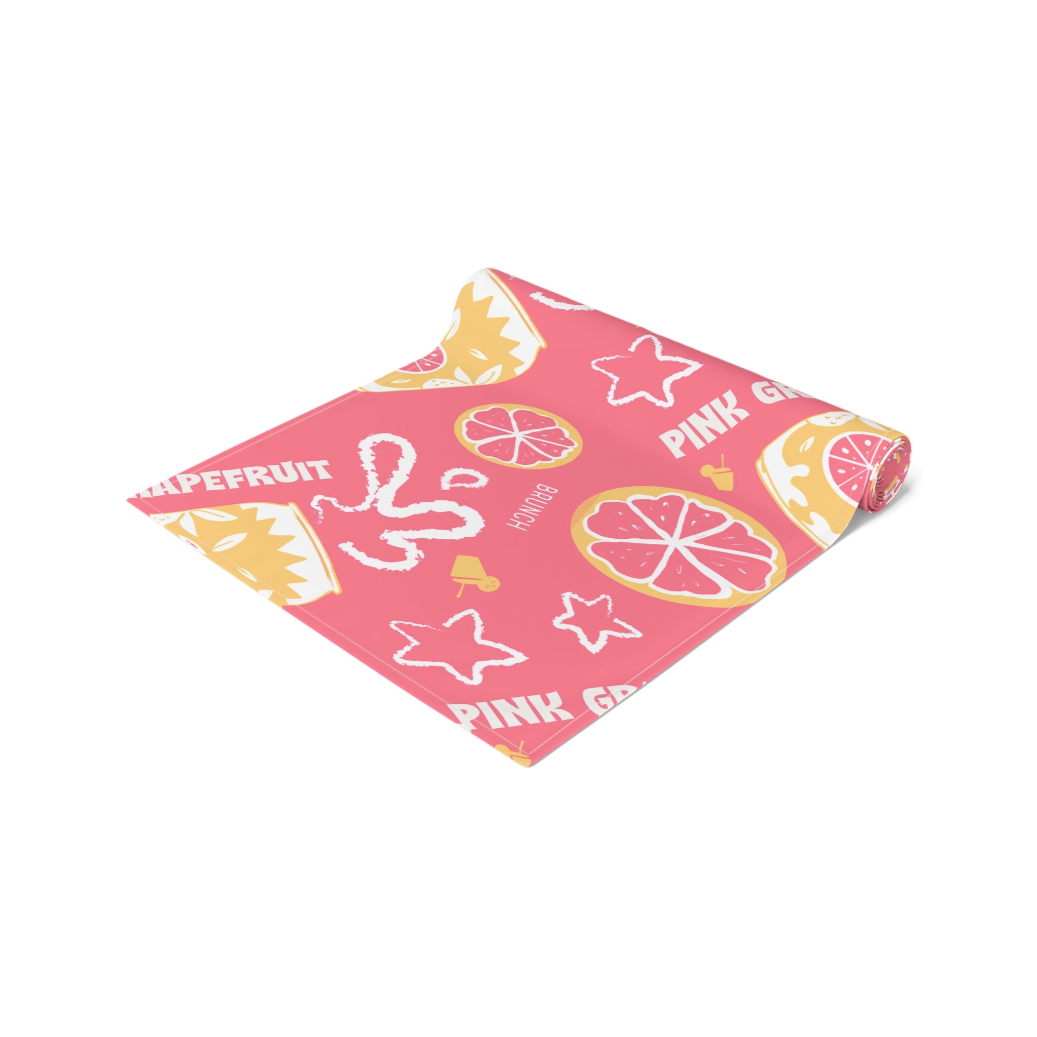 Pink Grapefruit Table Runner — Citrus Summer Decor