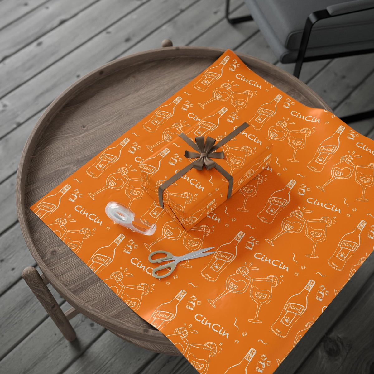 Cin Cin Peel Wrapping Paper Roll — Orange Cin Cin Collection Inspired Design